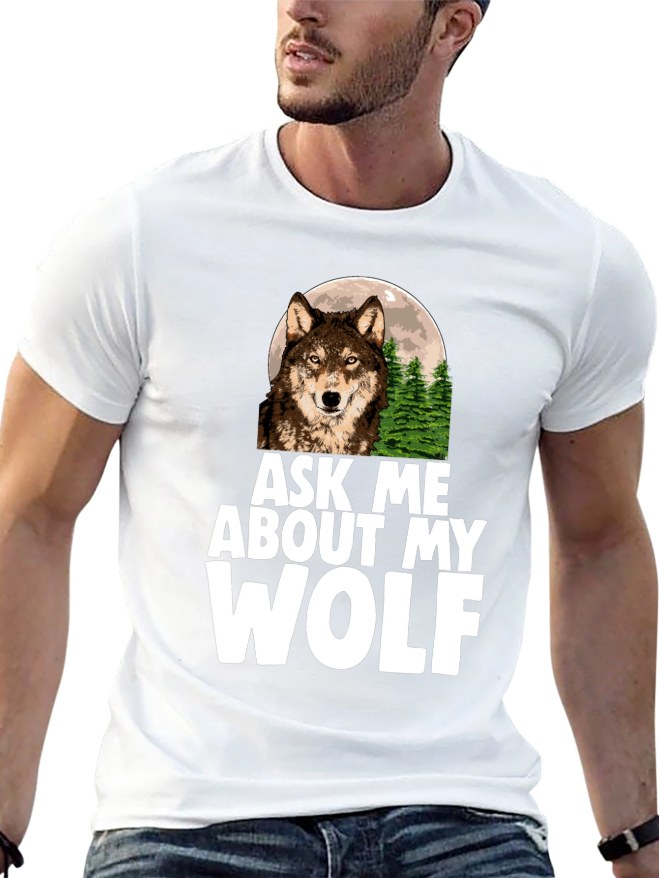 Ask Me About My Wolf Graphic Tee