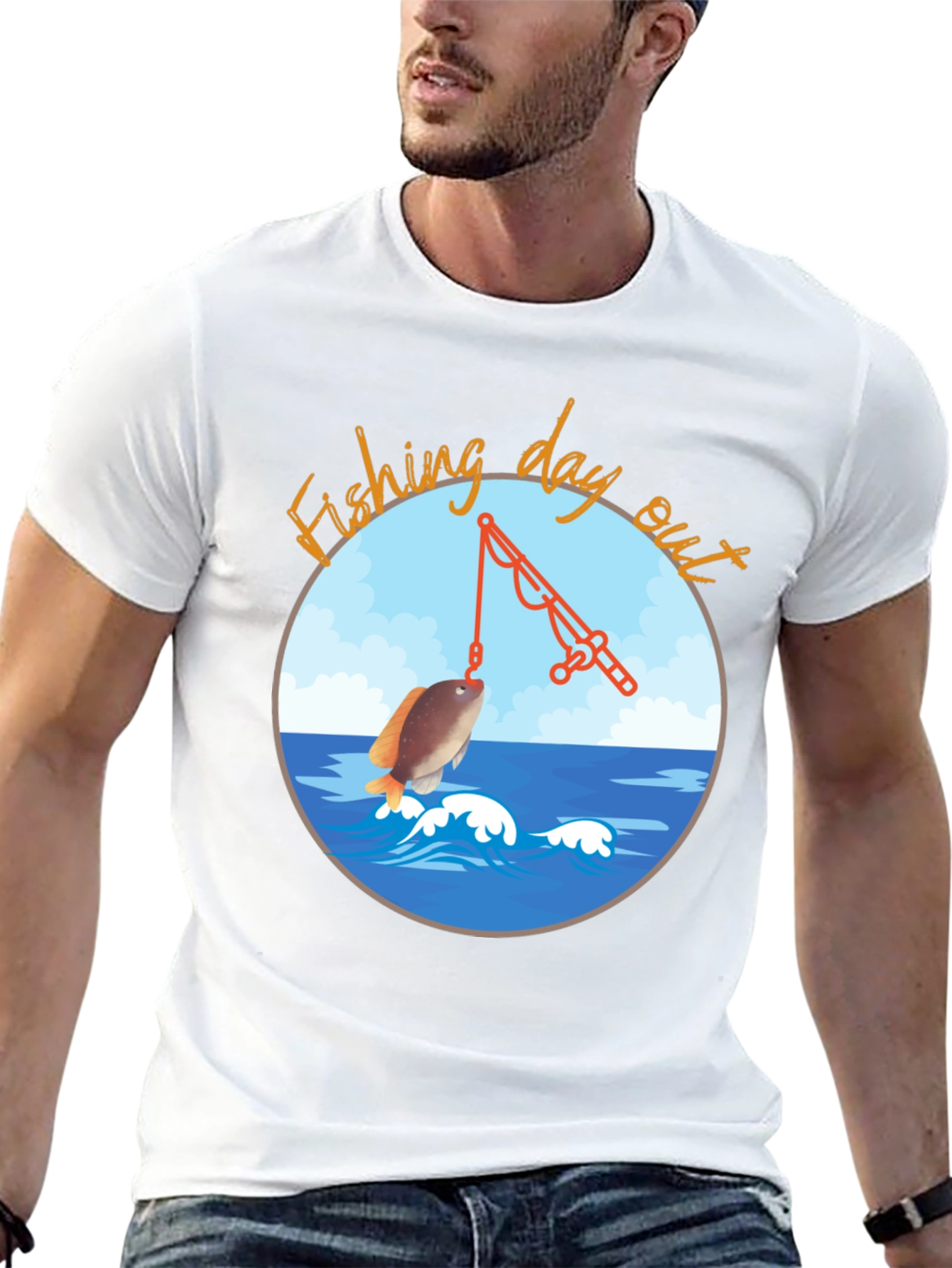 Fishing Day Out Black T-Shirt