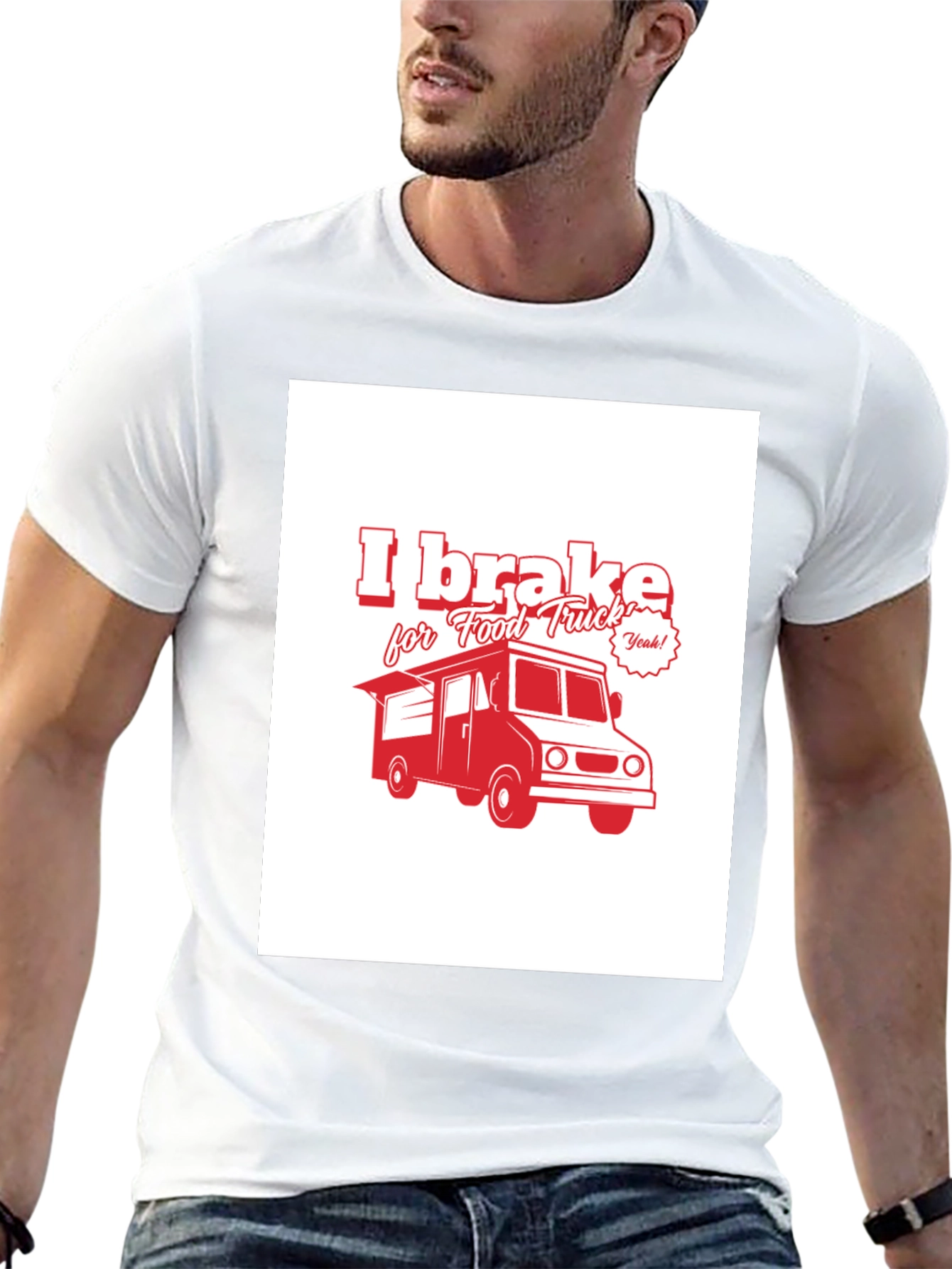 I Brake for Food Truck Black T-Shirt