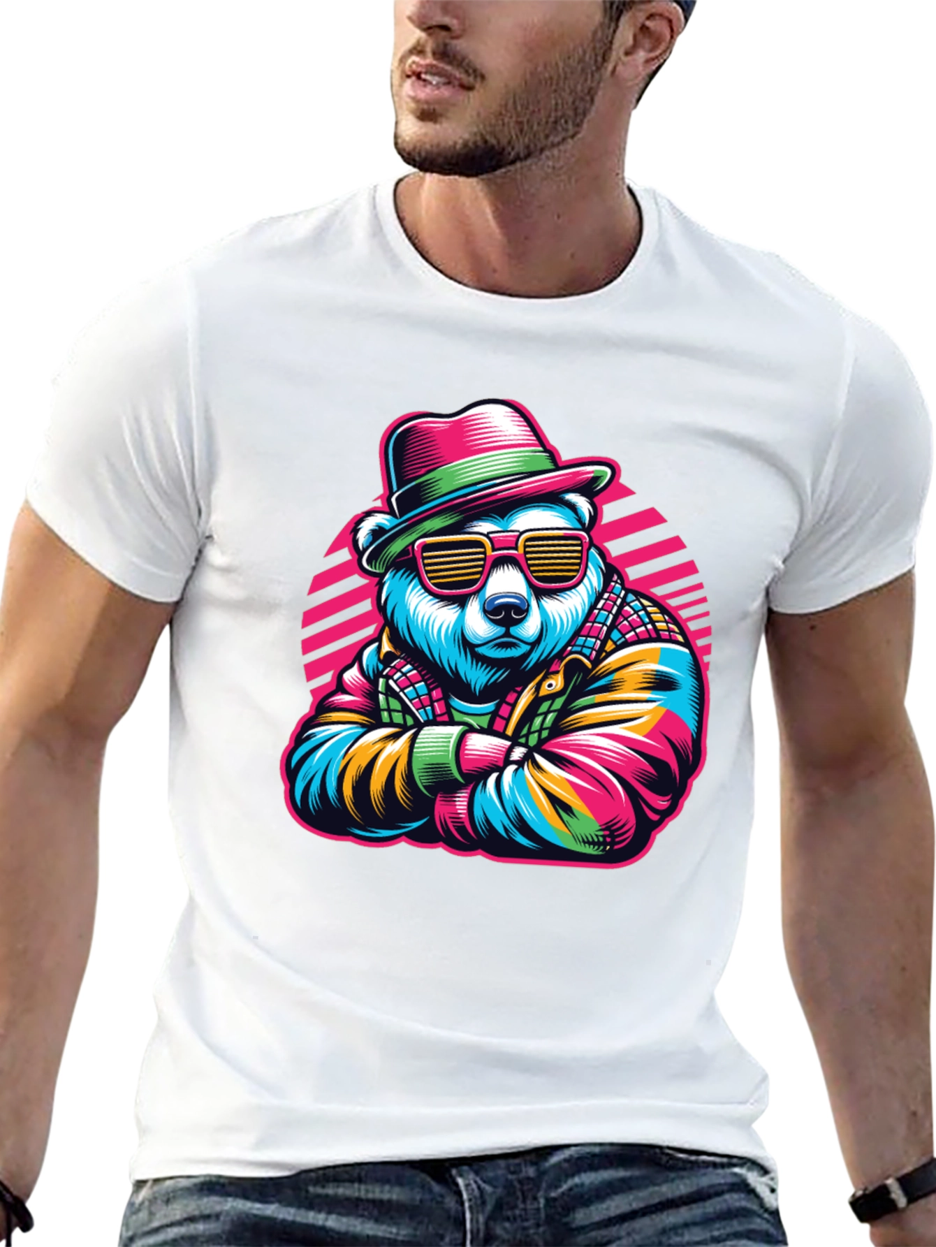 Cool Bear Graphic Tee - Retro Style