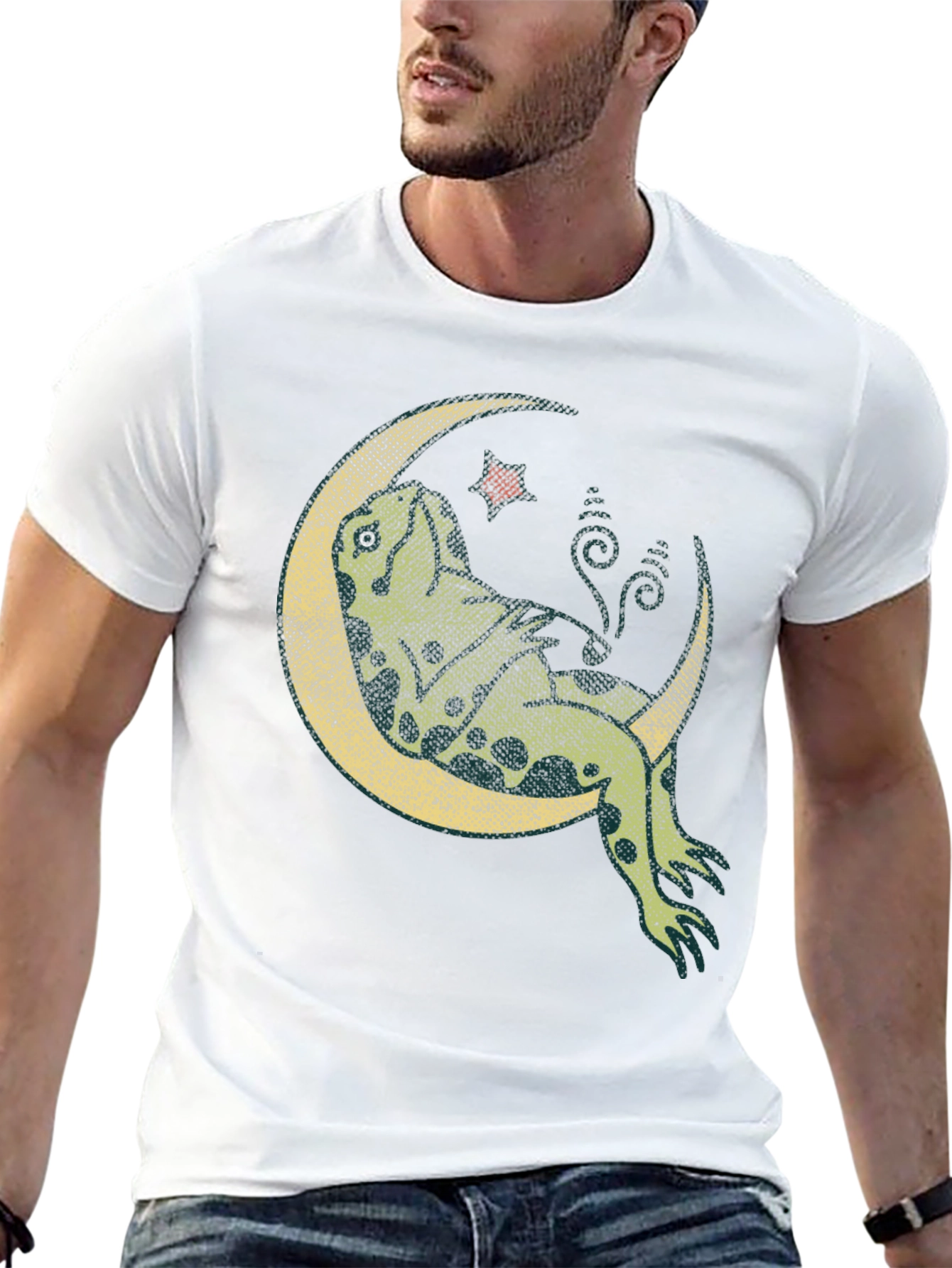 Frog on Moon Graphic T-Shirt - Relaxed Fit