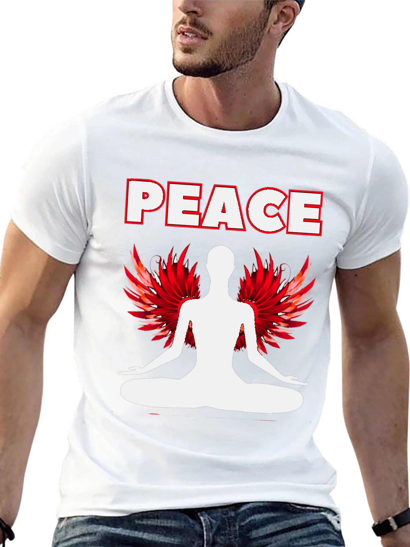 Peace Yoga Graphic T-Shirt - Black