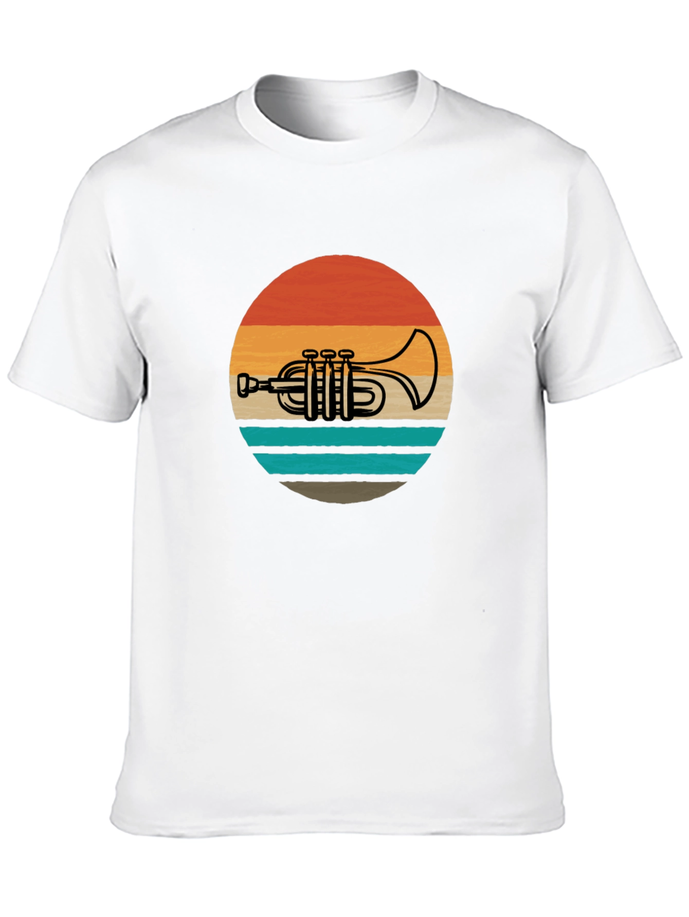 Retro Trumpet Sunset Graphic Tee