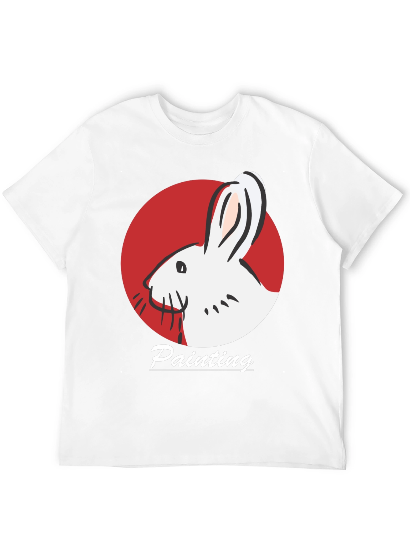 Rabbit Painting Black T-Shirt