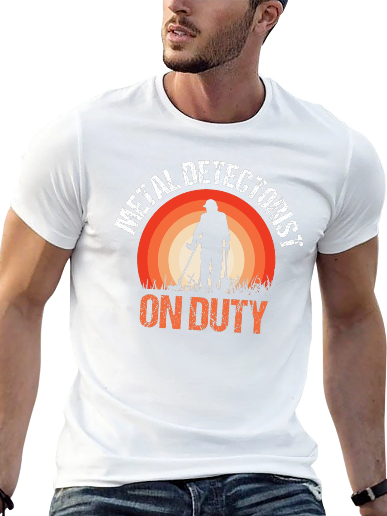 Metal Detectorist On Duty Black T-Shirt