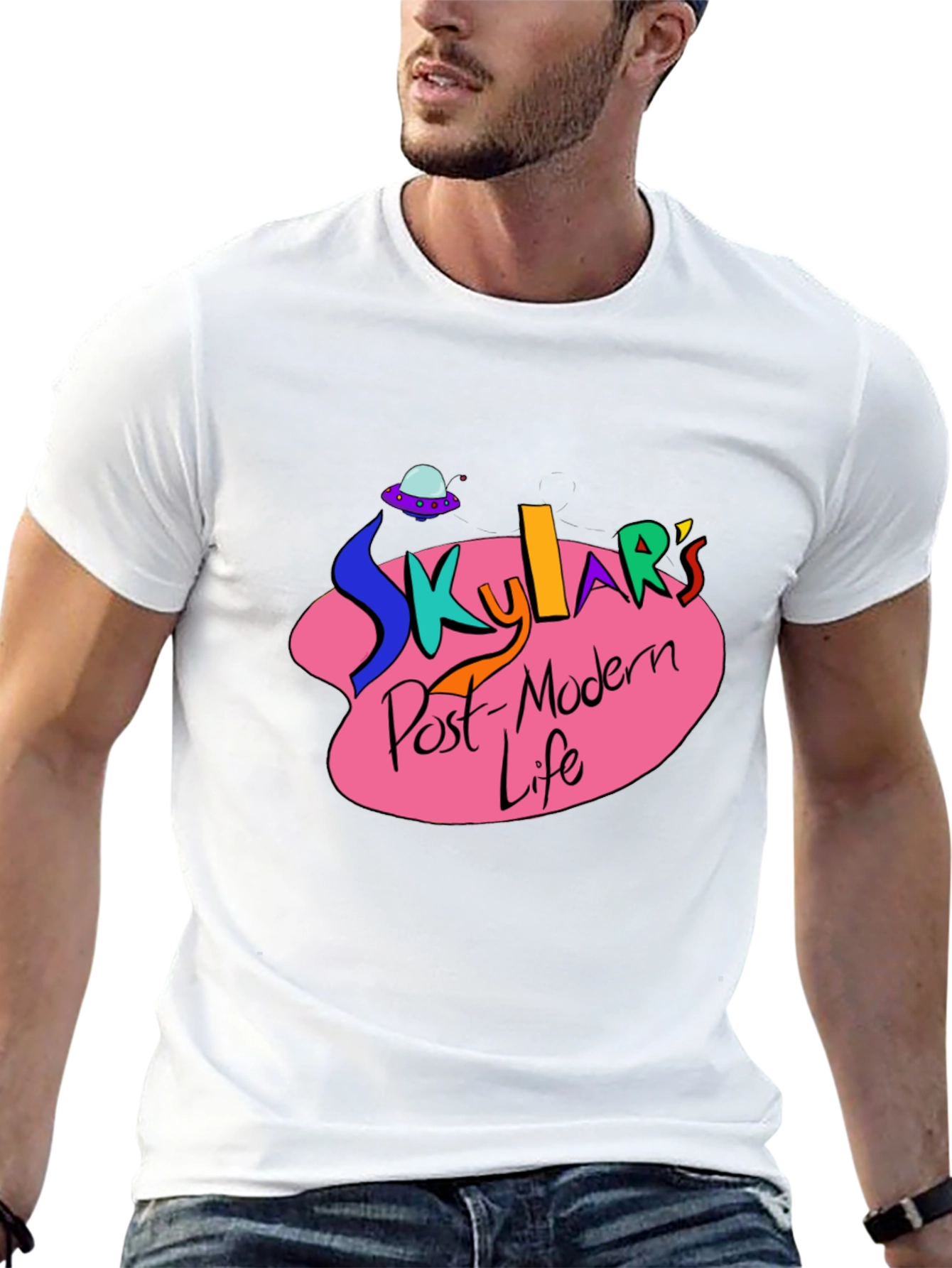 Skylars Post-Modern Life Black Graphic T-Shirt