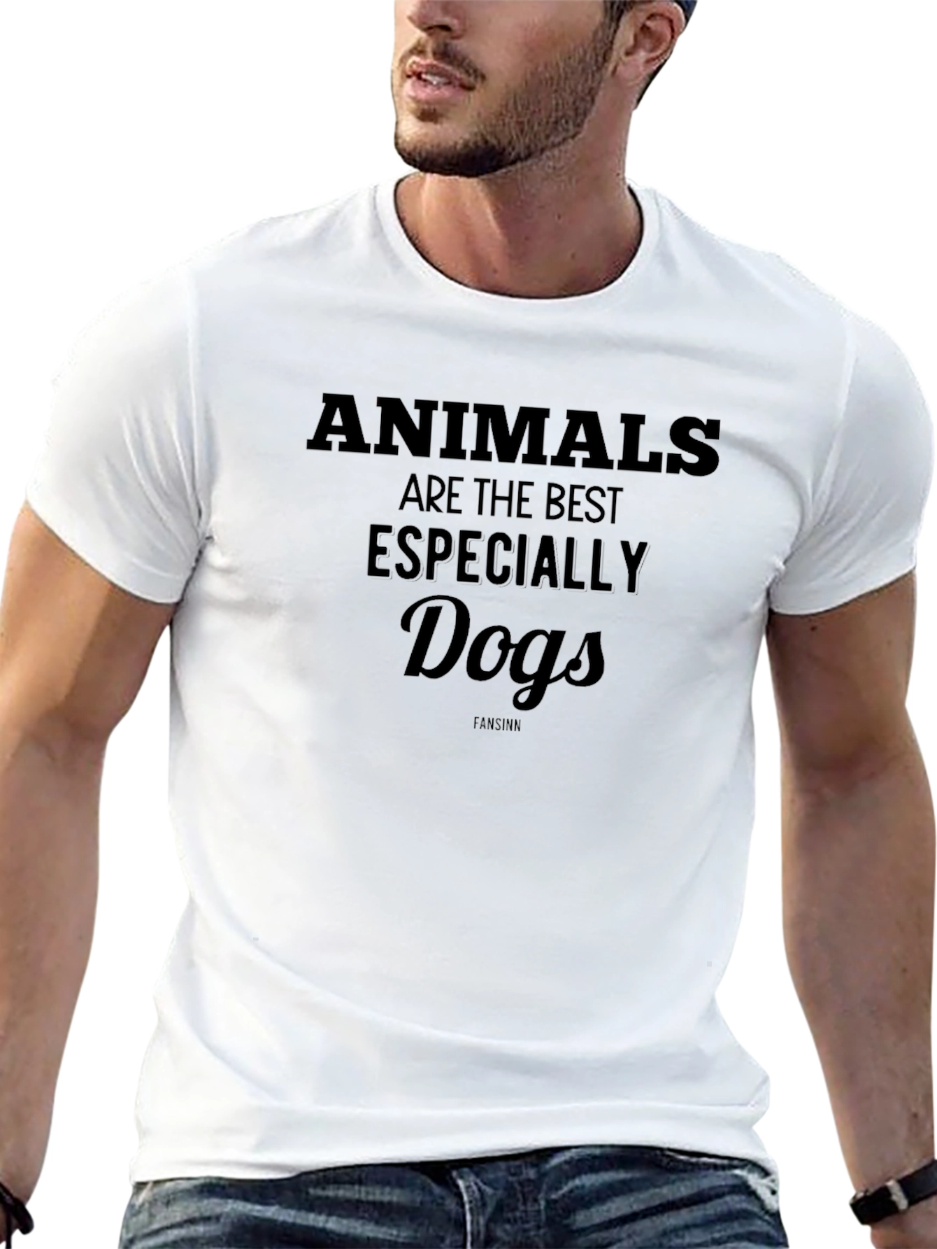 Animals Dogs Graphic Black T-Shirt