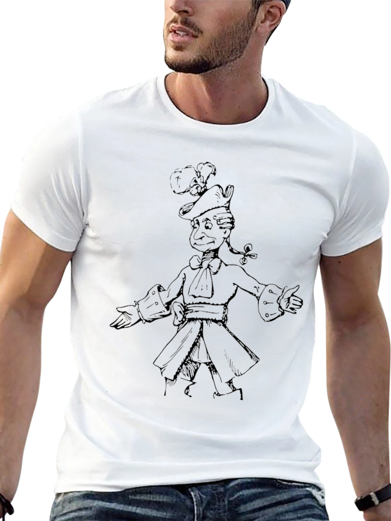Sketchy Pirate Tee - Classic Black Cotton