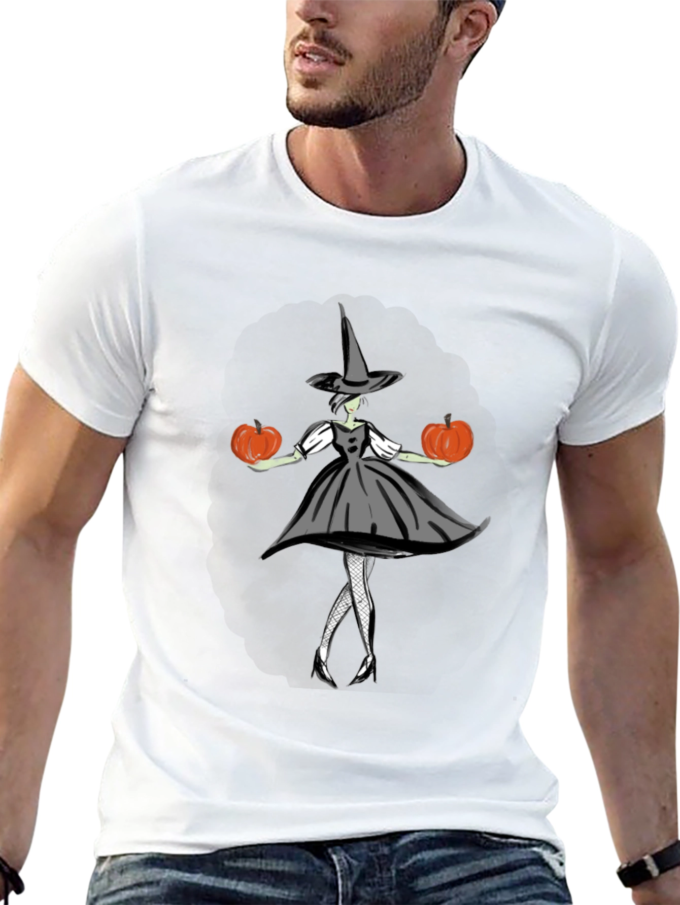 Halloween Witch T-Shirt - Pumpkin Design