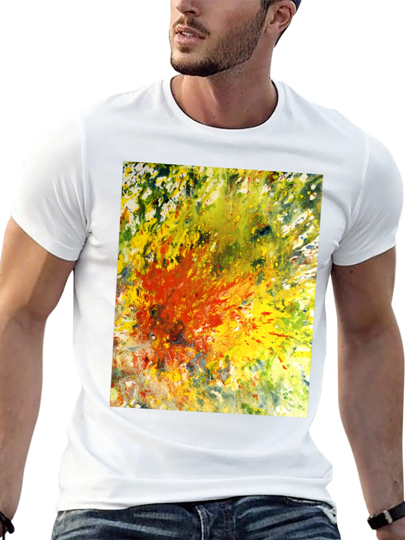 Abstract Art Graphic Tee - Black