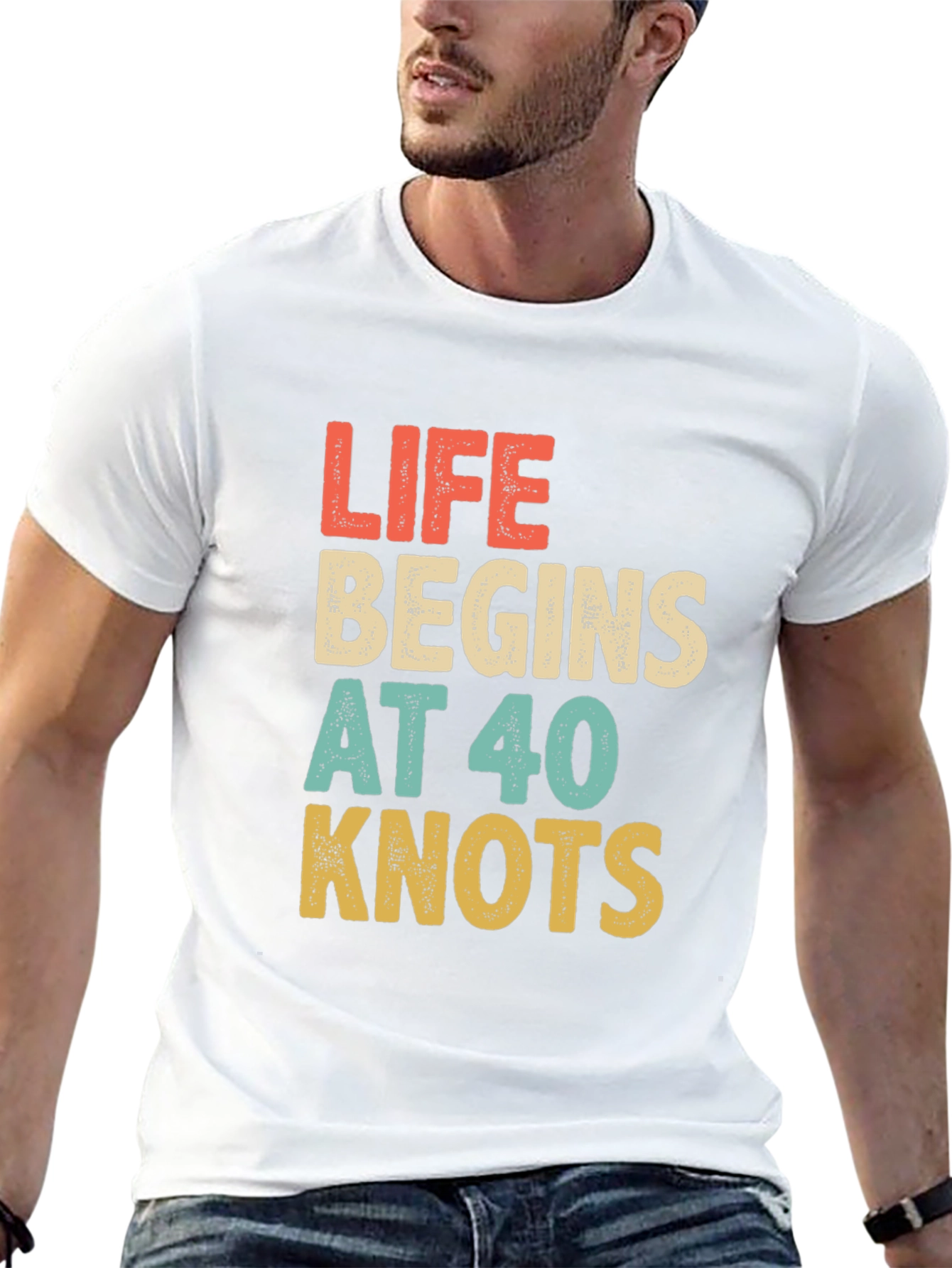 Life Begins at 40 Knots Graphic Tee