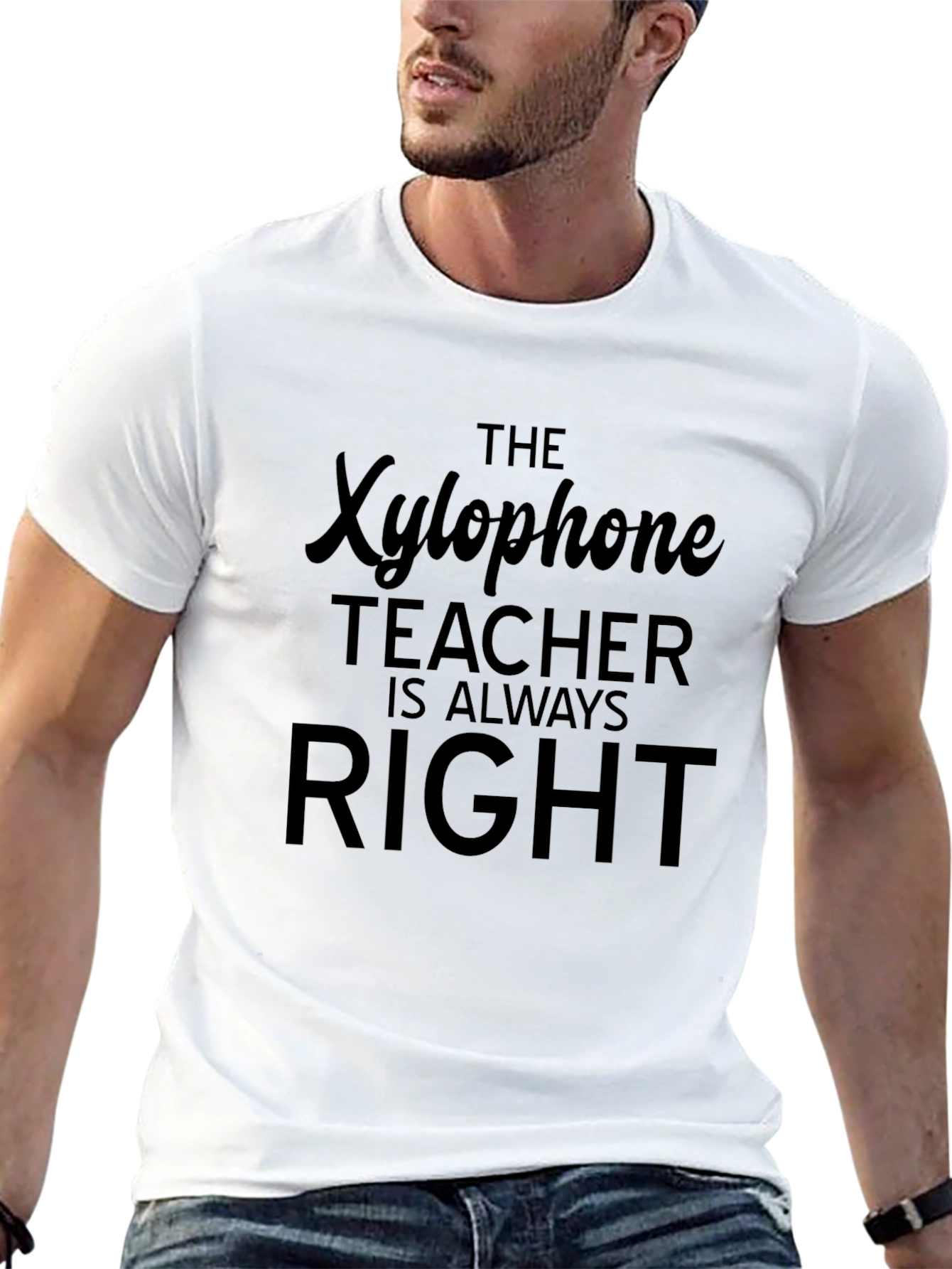 Xylophone Teacher Always Right Black T-Shirt