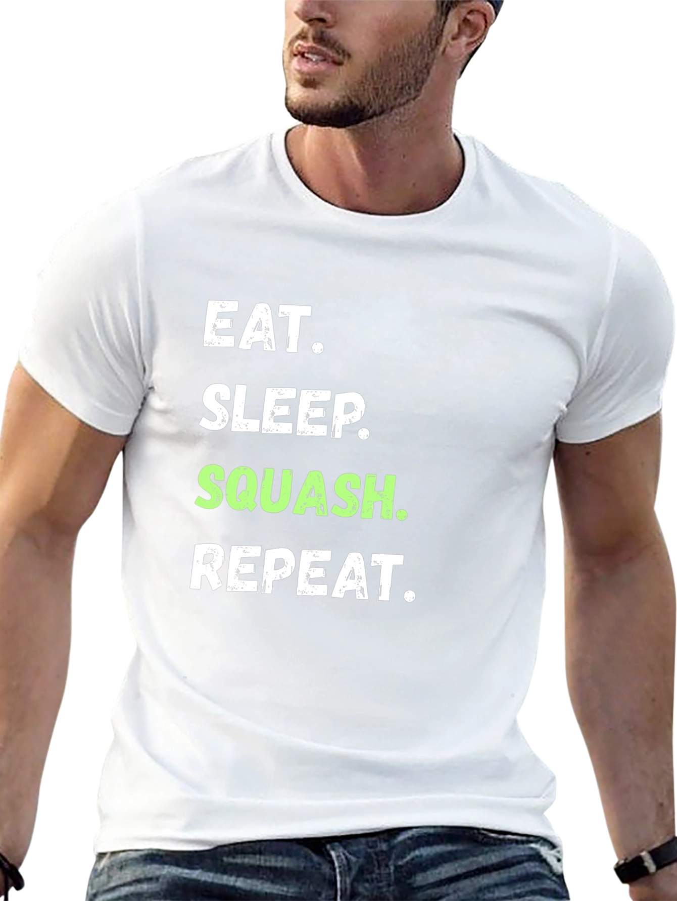 Eat Sleep Squash Repeat Black T-Shirt