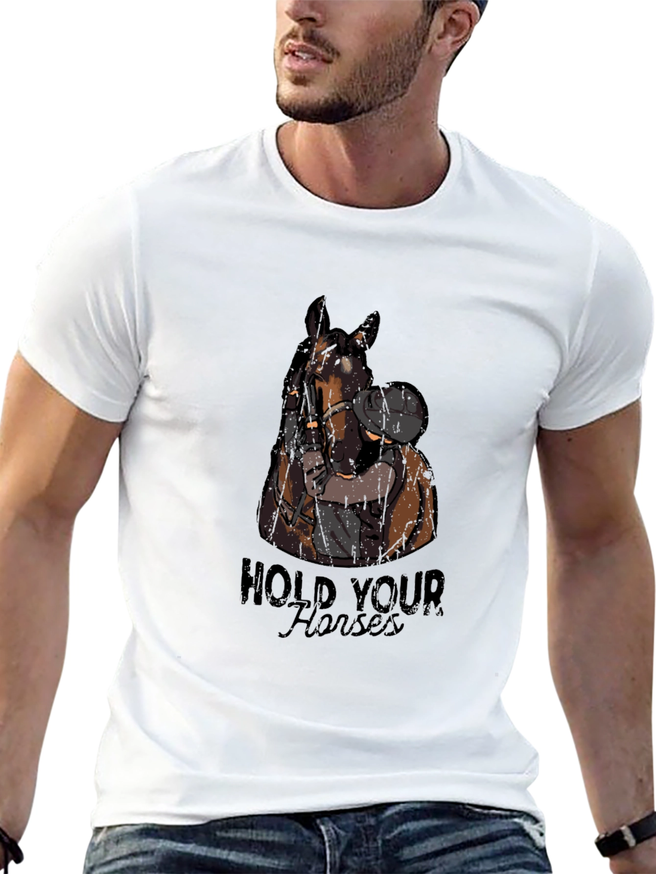 Hold Your Horses Graphic Tee - Black