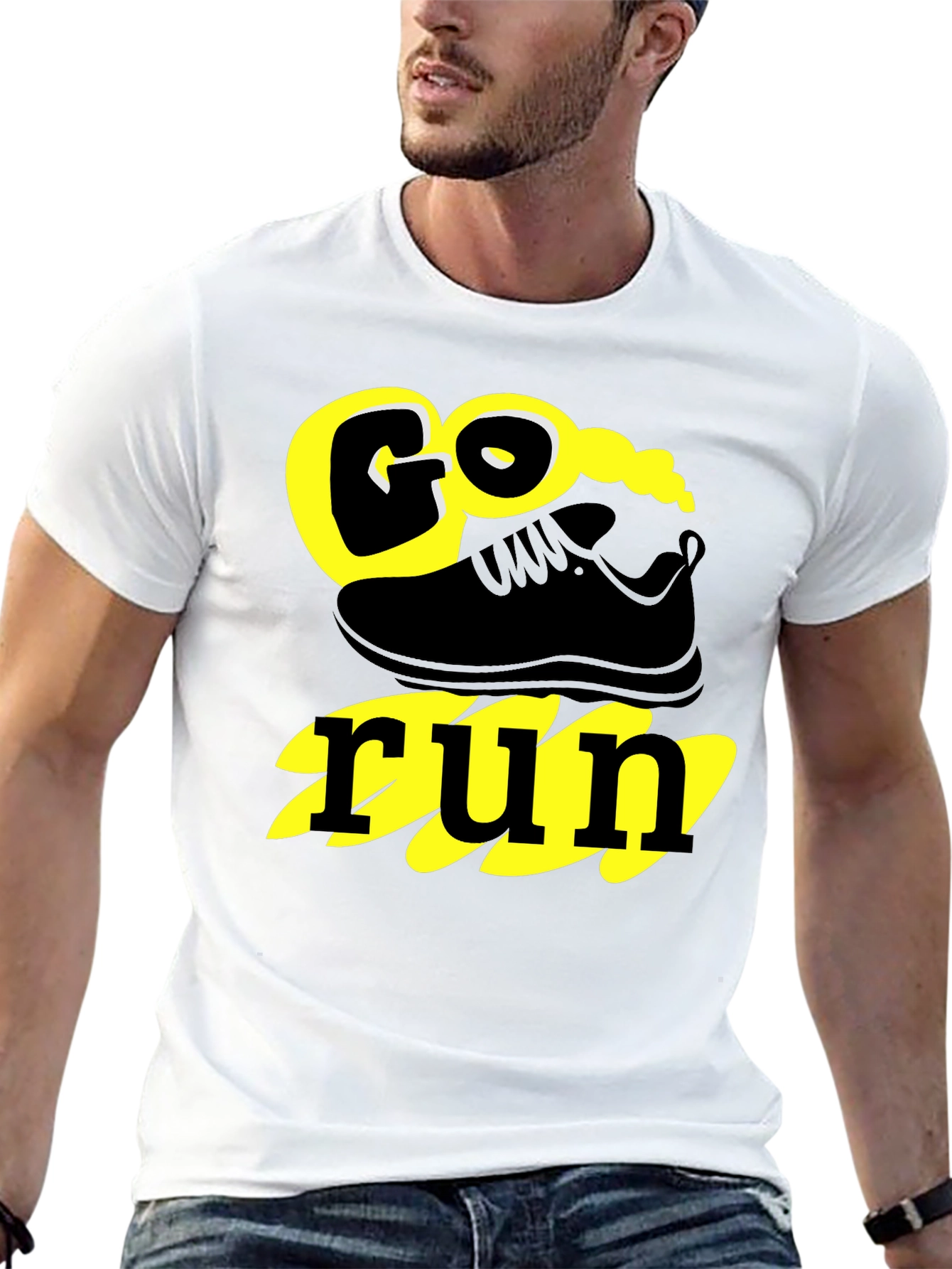 Go Run Graphic T-Shirt - Black