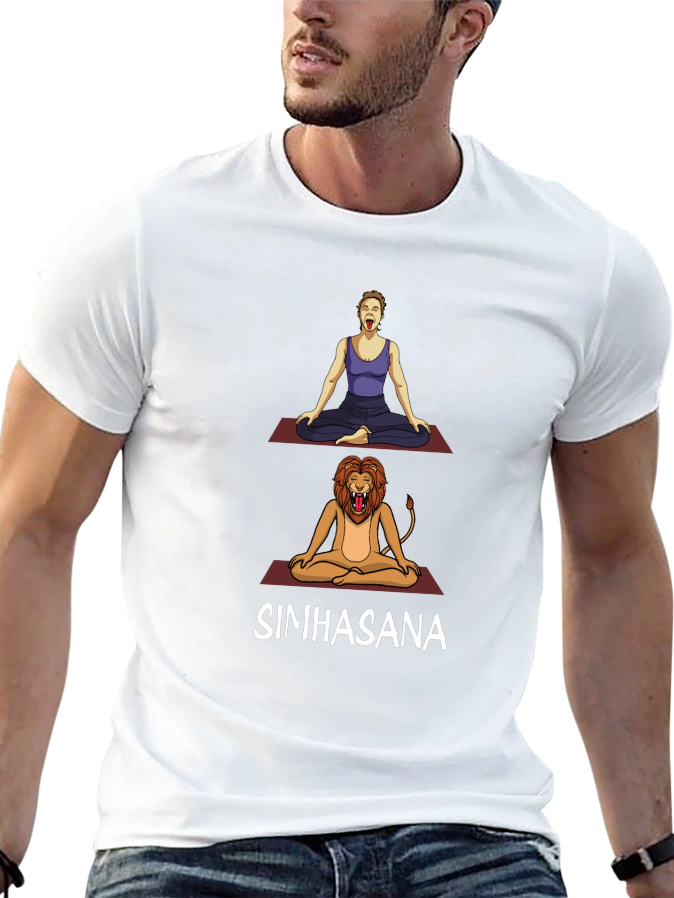 Simhasana Yoga Pose T-Shirt - Lions Breath
