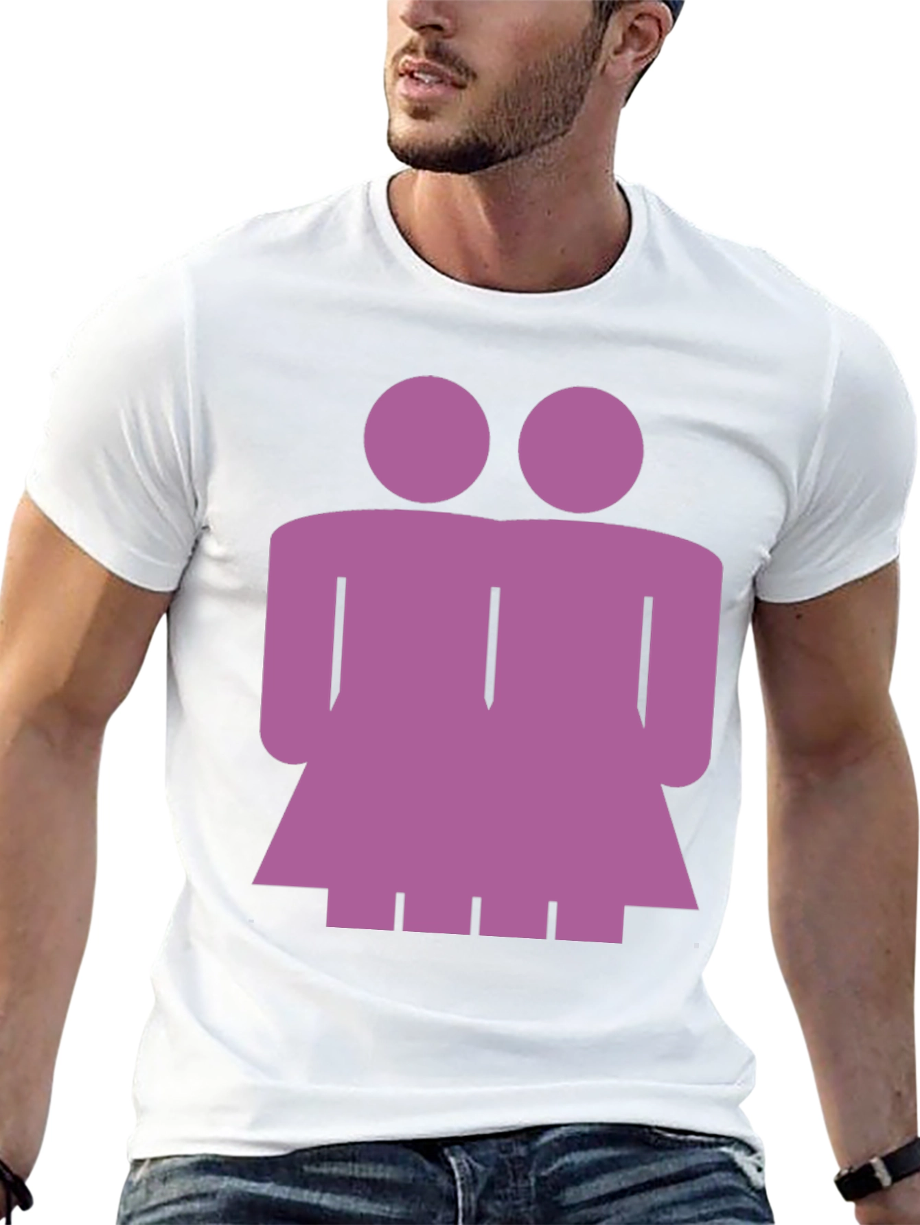 Purple Lesbian Couple Graphic Tee - Black