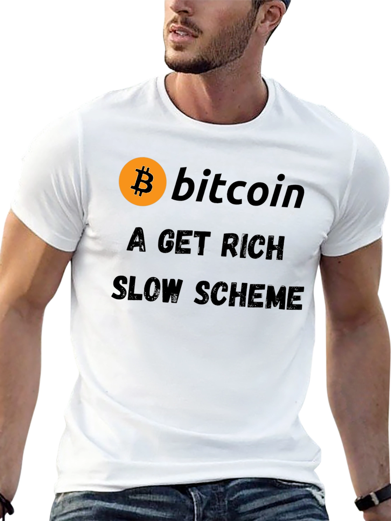 Bitcoin Get Rich Slow Scheme Black T-Shirt