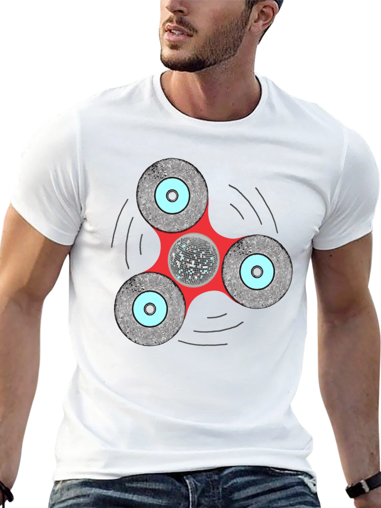 Disco Fidget Spinner Graphic Tee