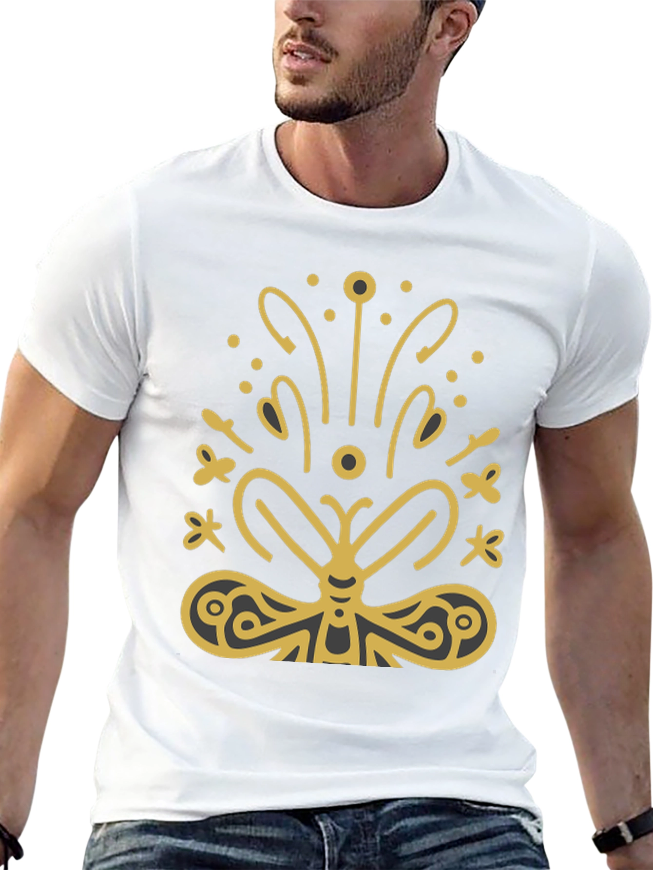 Butterfly Graphic Tee - Stylish Black T-Shirt