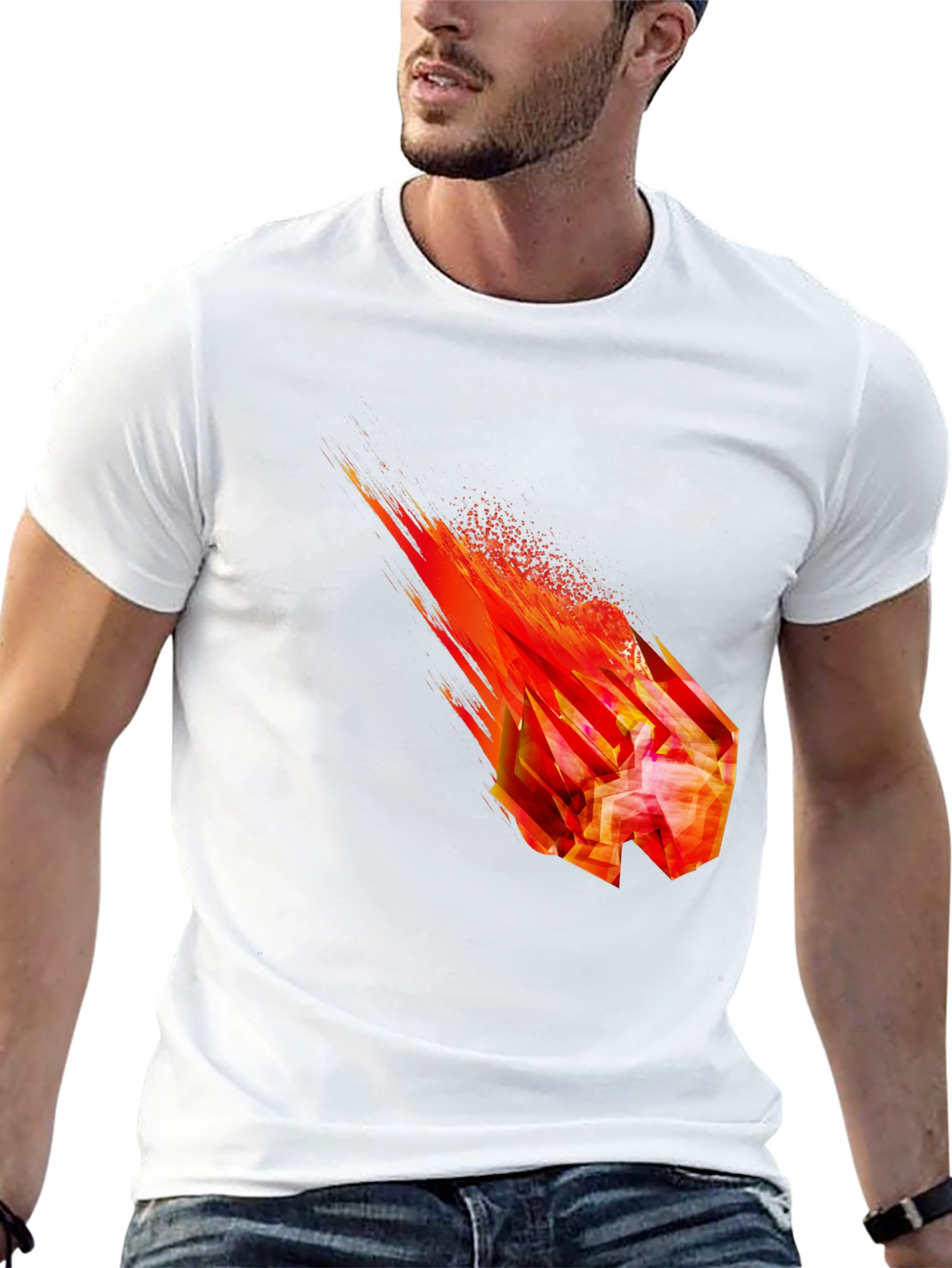 Fiery Crystal Graphic T-Shirt - Black