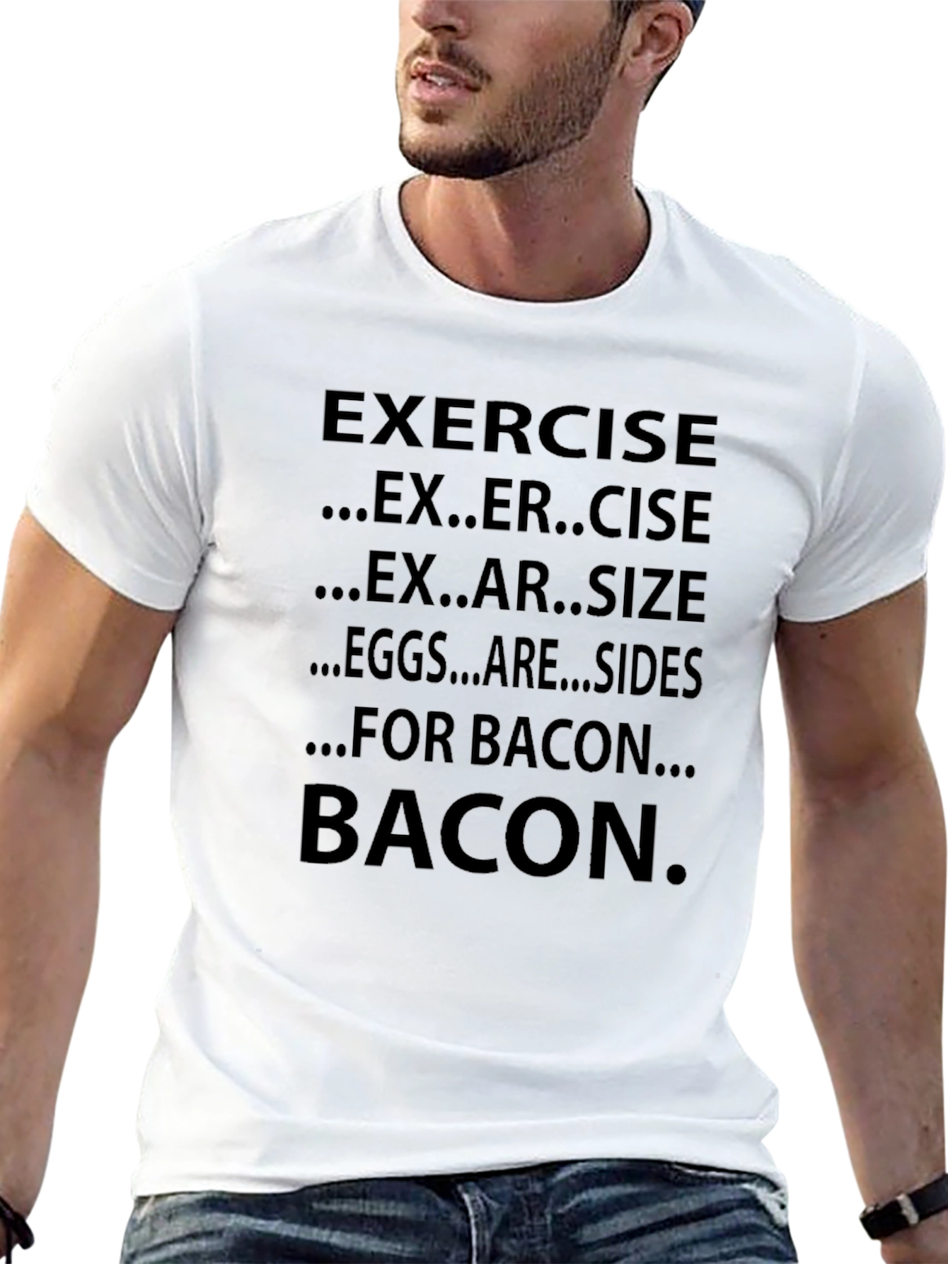 Bacon Exercise Funny Graphic T-Shirt