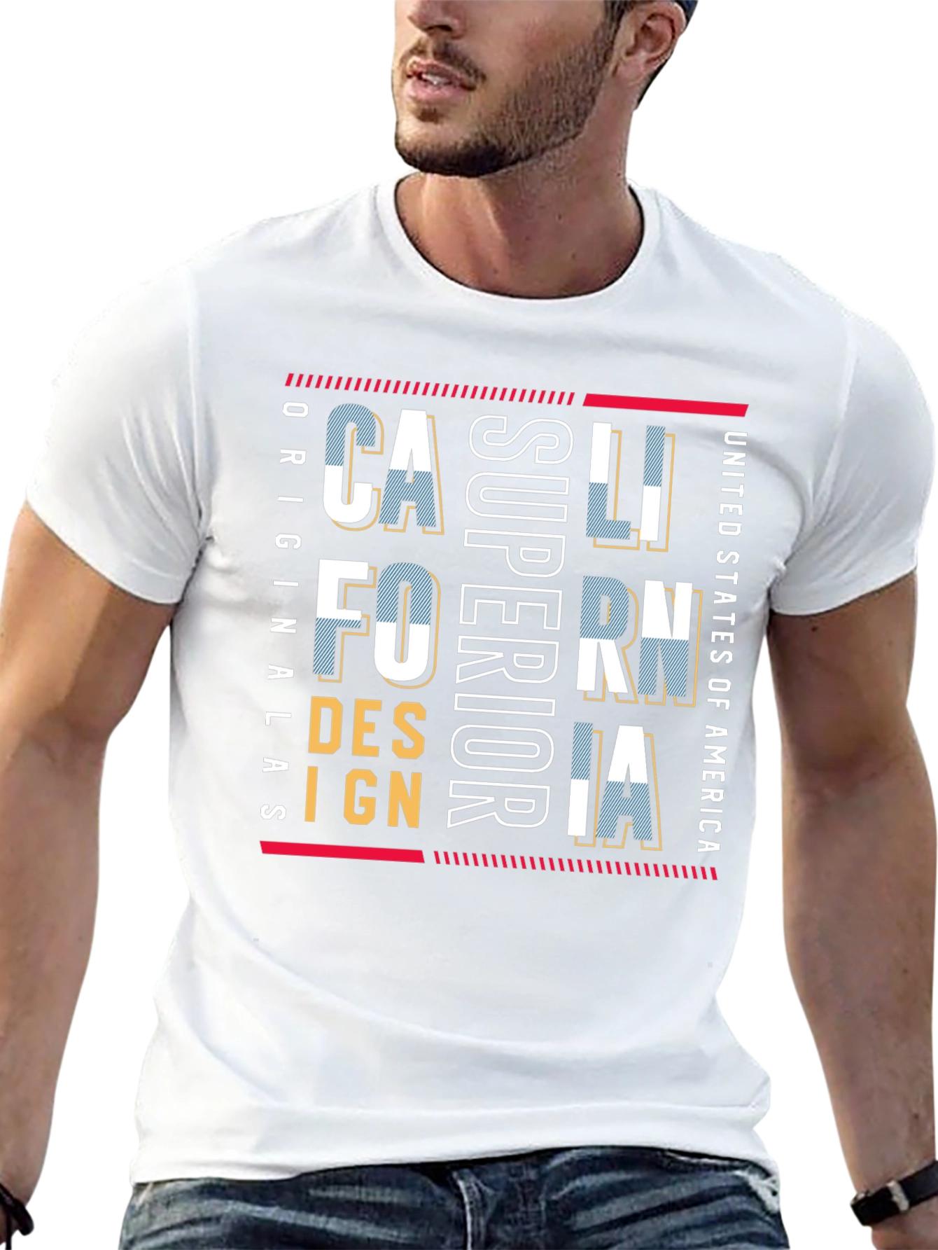 California Superior Design Mens Black T-Shirt