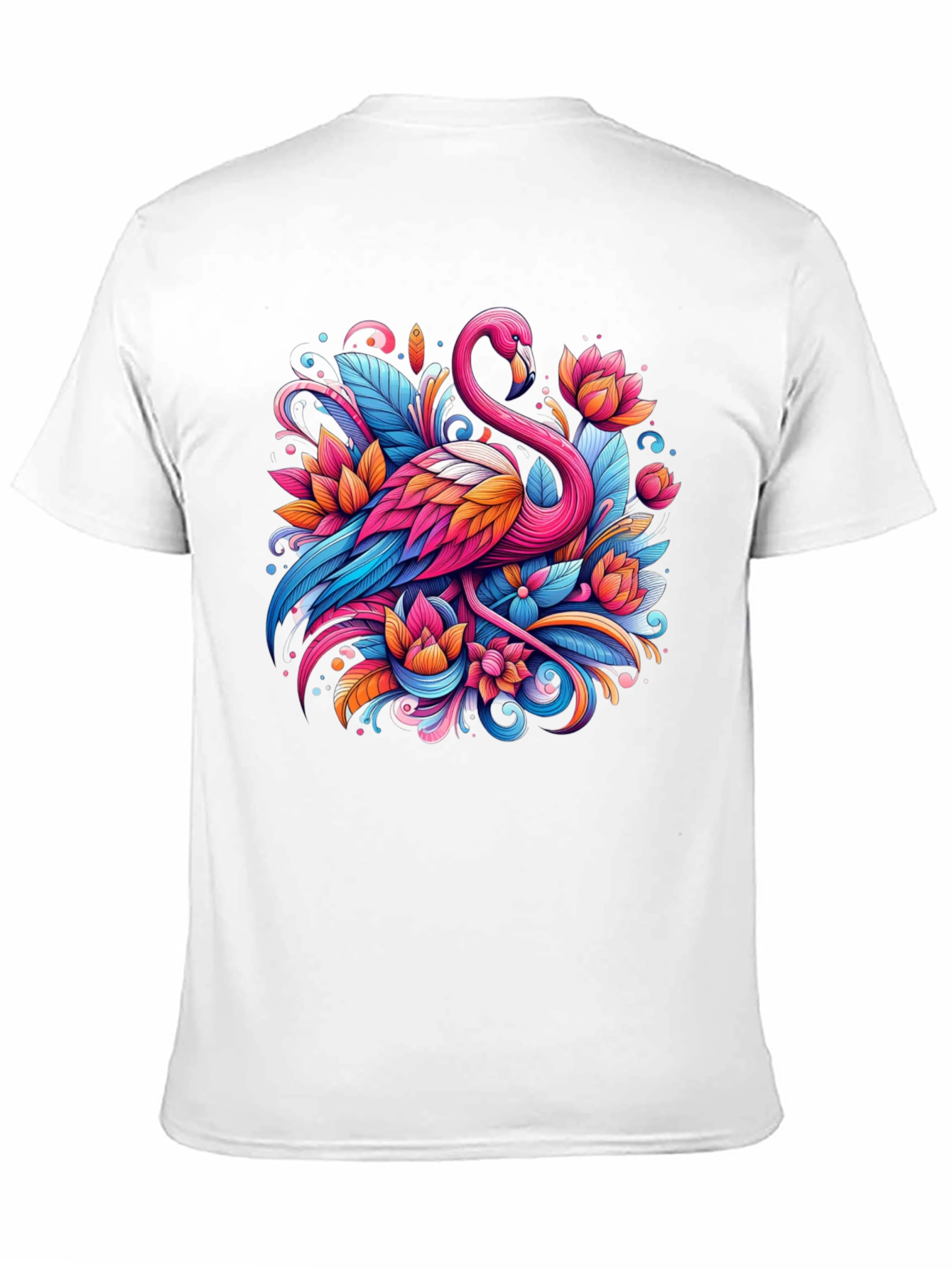 Vibrant Flamingo Graphic Tee - Tropical Art Shirt
