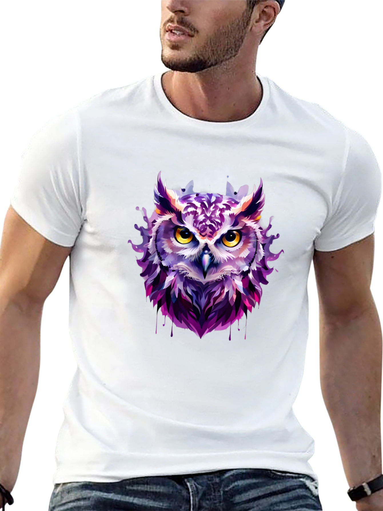 Artistic Owl Graphic Tee - Unique Design