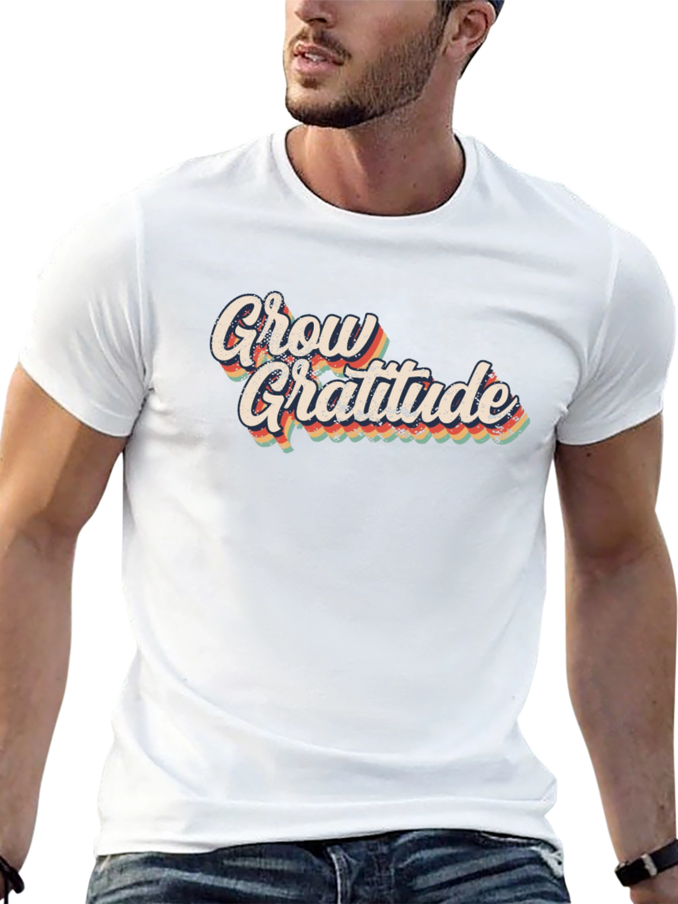 Grow Gratitude Retro Graphic T-Shirt