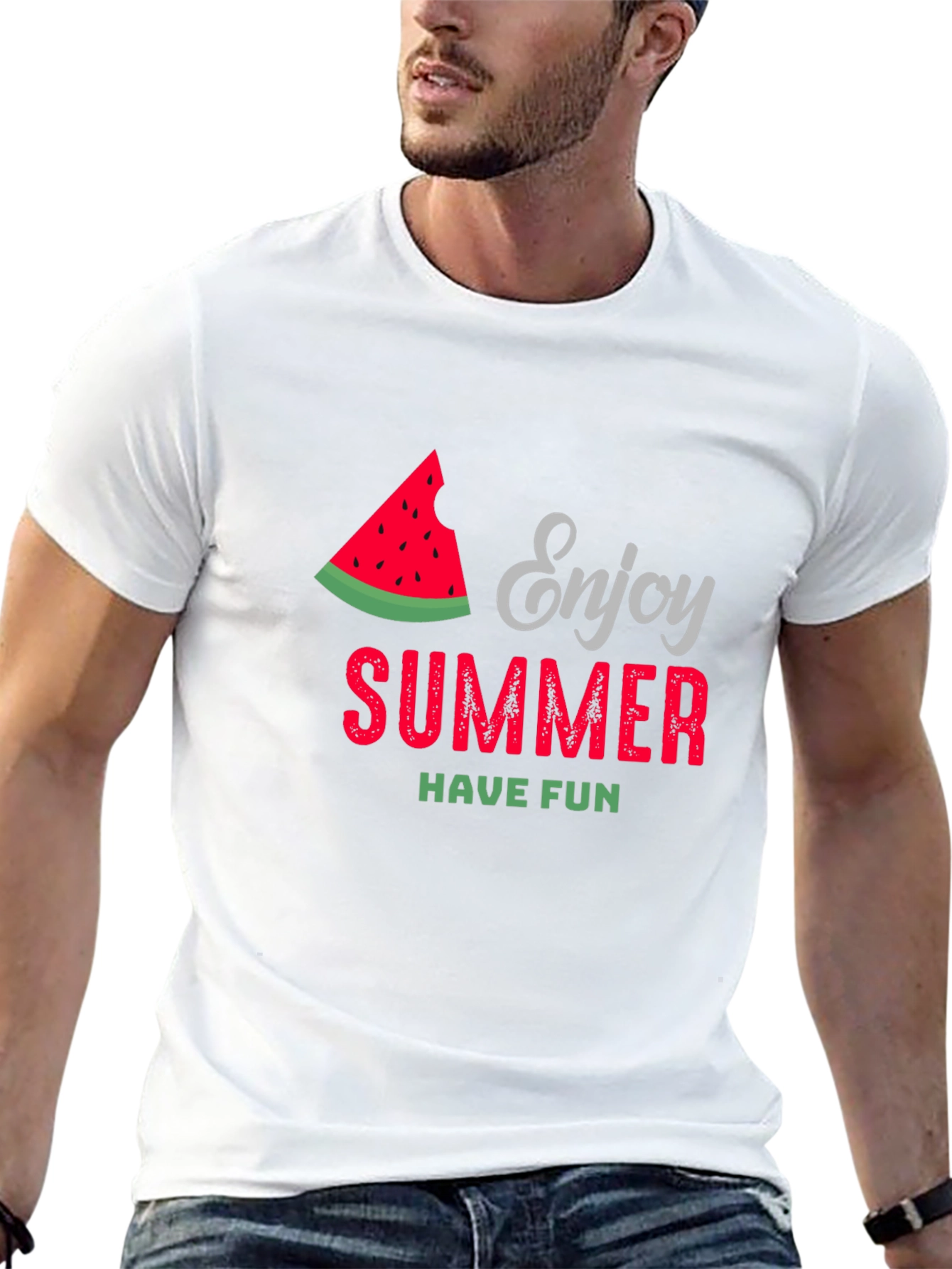 Enjoy Summer Watermelon Graphic T-Shirt