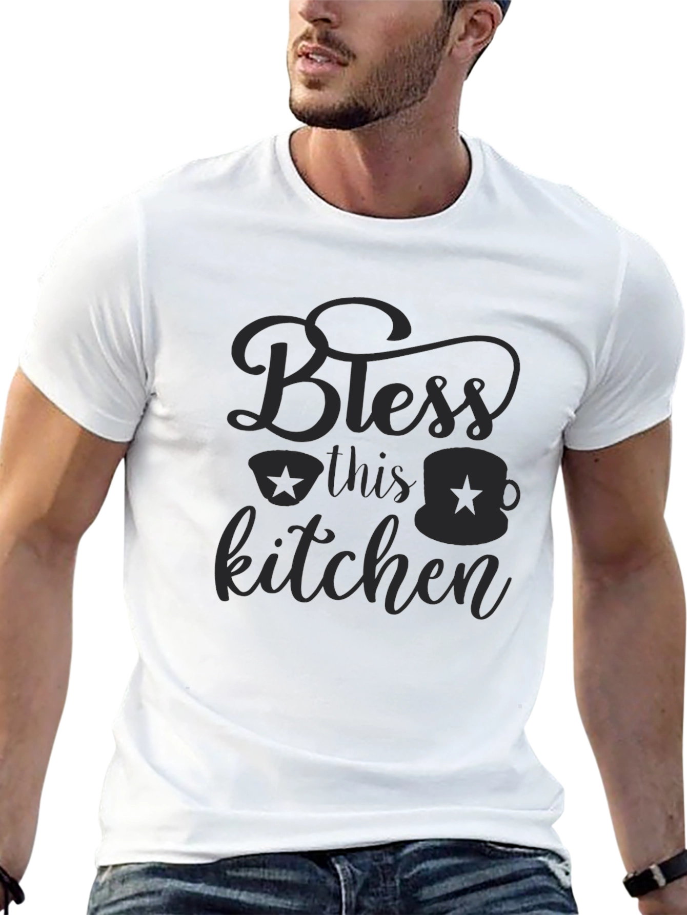 Bless This Kitchen Graphic Tee - Black