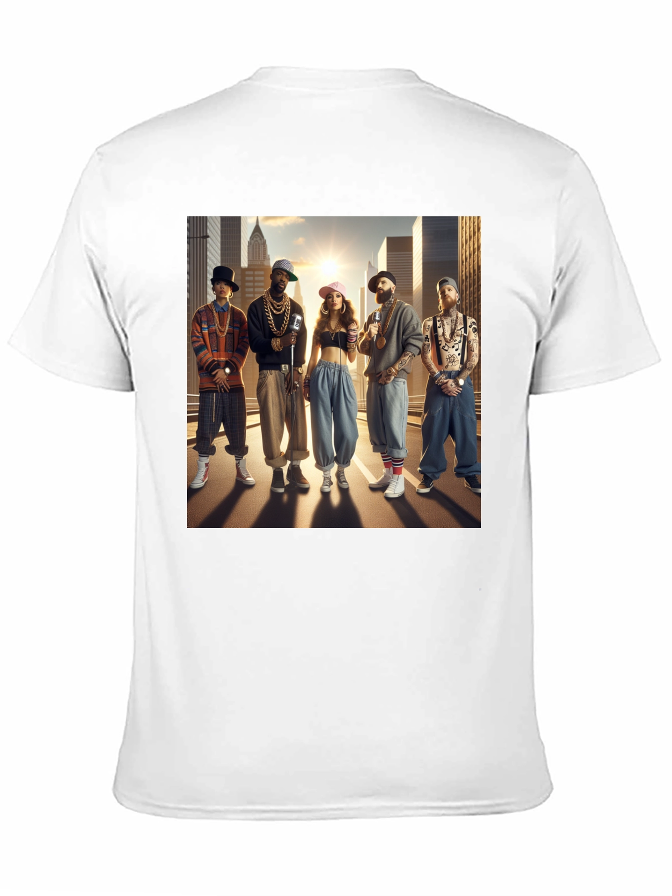 Retro Hip Hop Crew Graphic T-Shirt