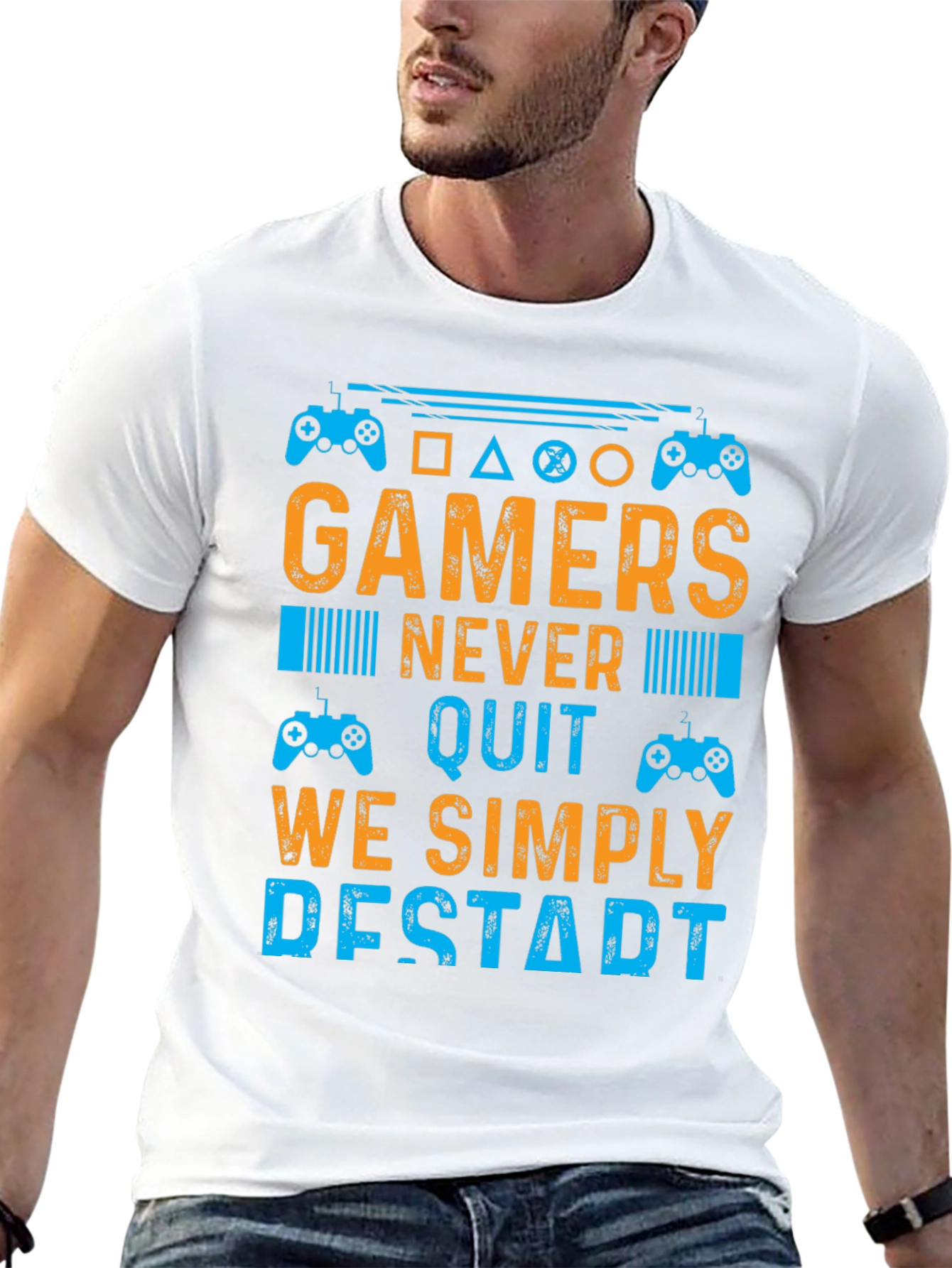 Gamers Never Quit T-Shirt - Restart Design