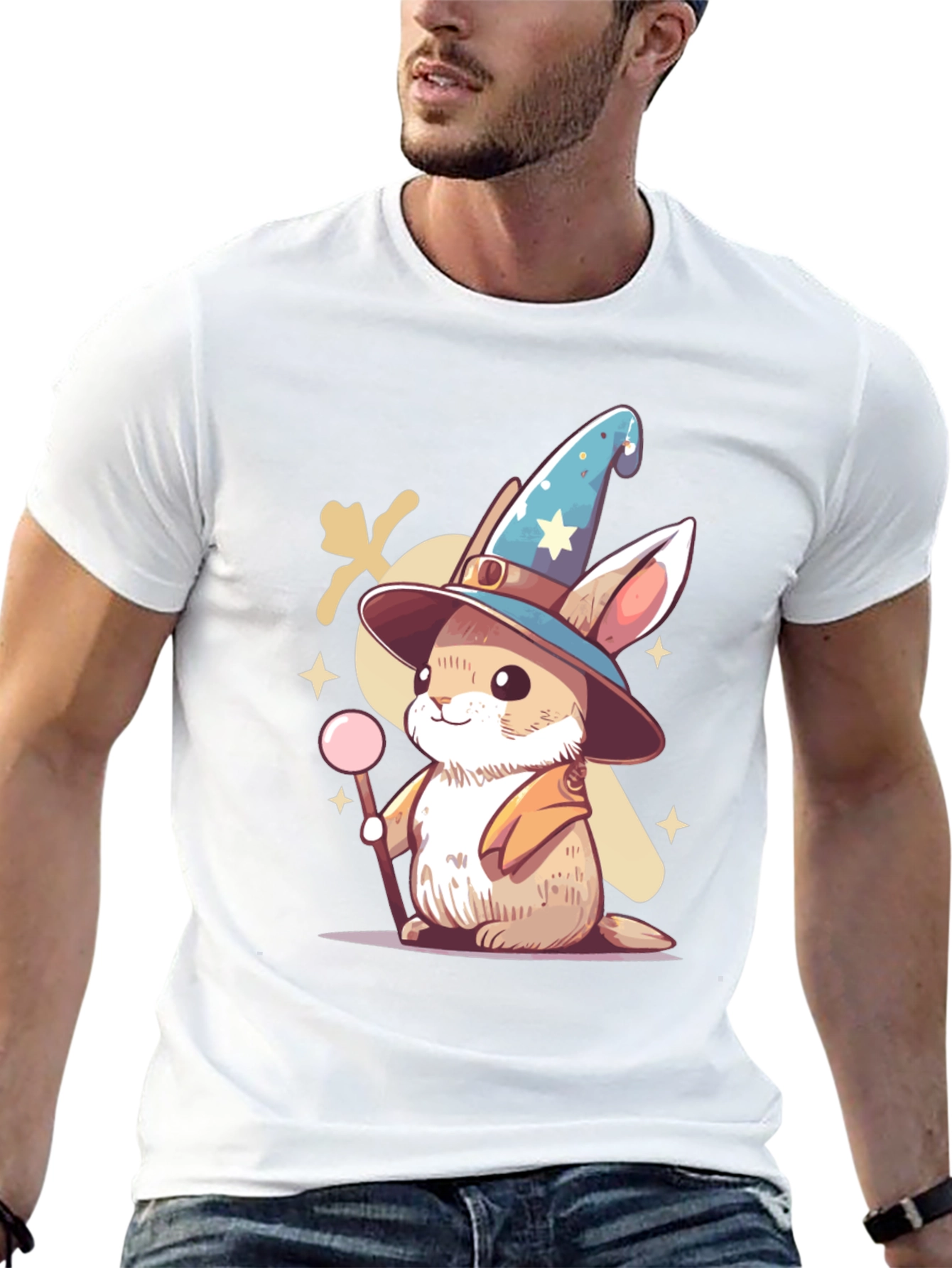 Wizard Bunny Black T-Shirt