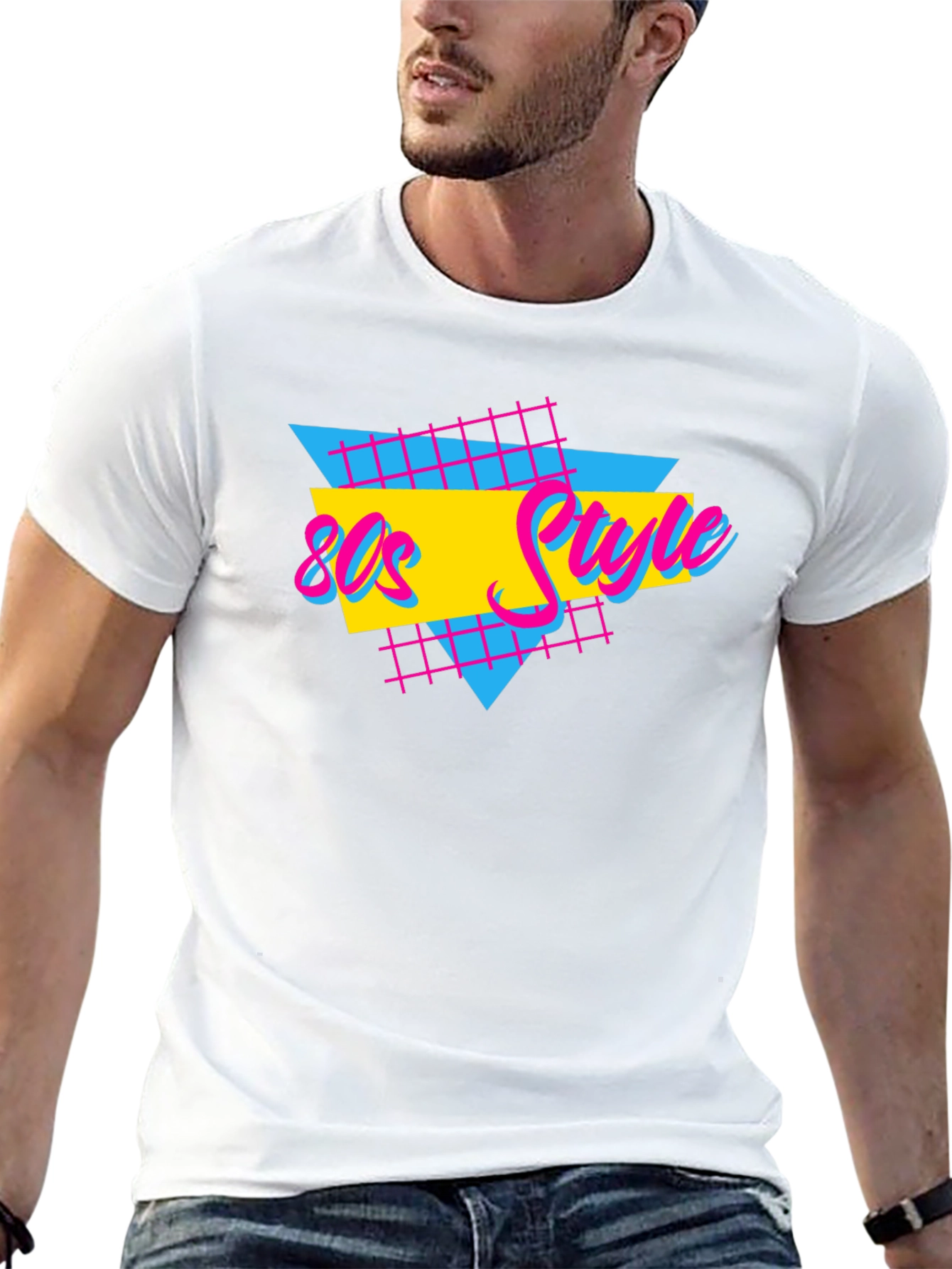 Retro 80s Style T-Shirt - Black