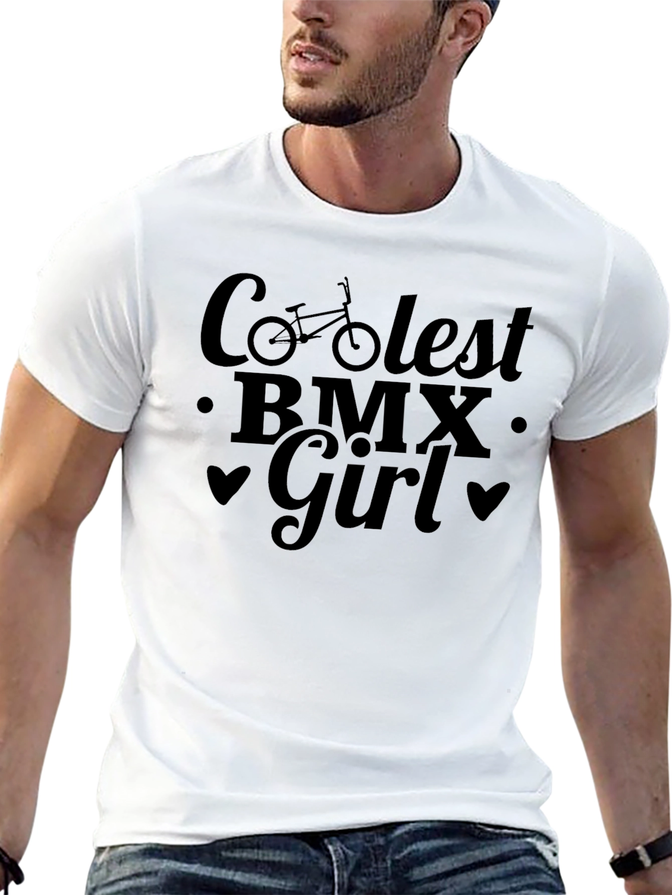 Coolest BMX Girl Black Graphic T-Shirt
