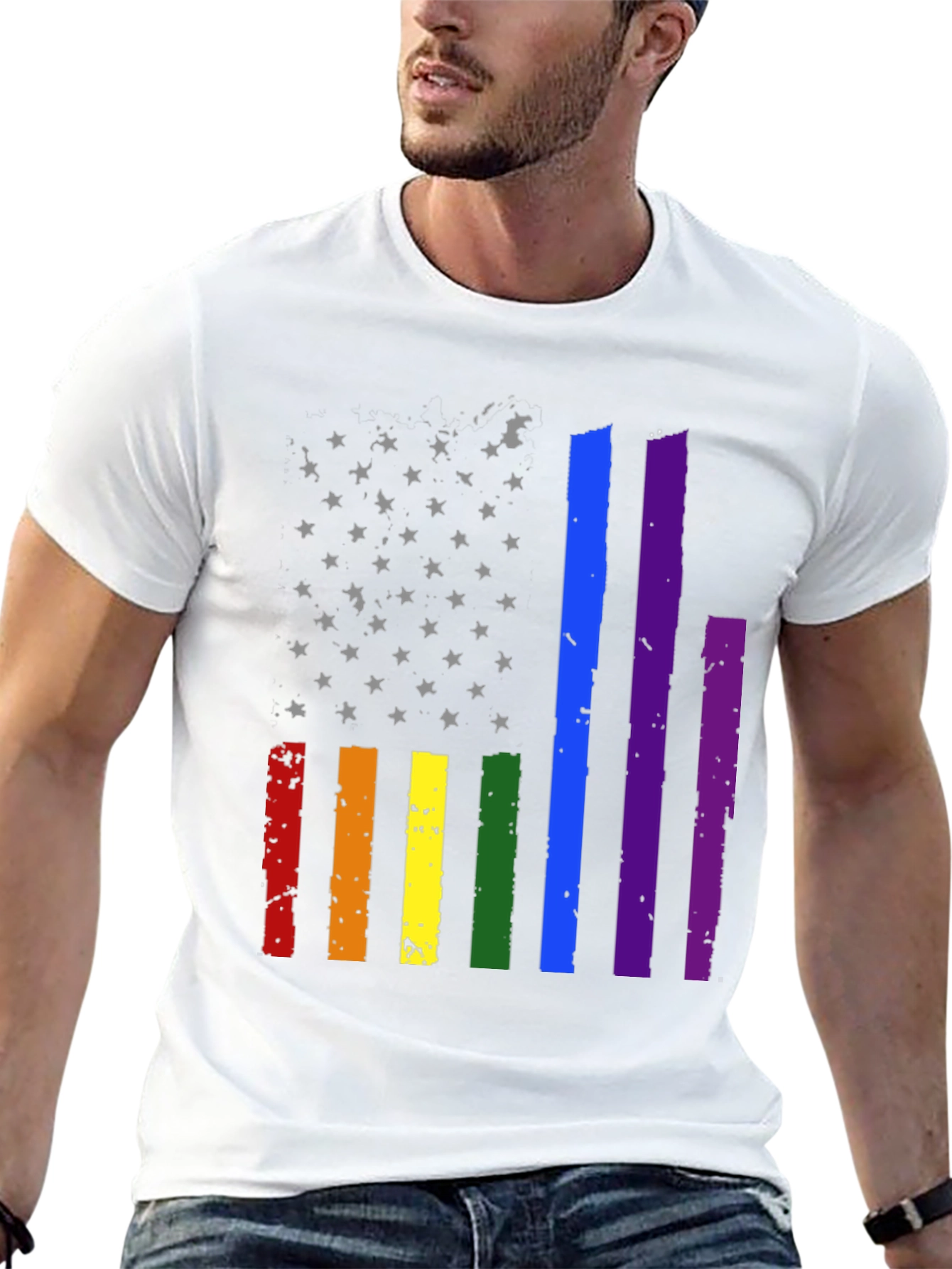 Pride Flag Stars & Stripes Graphic Tee