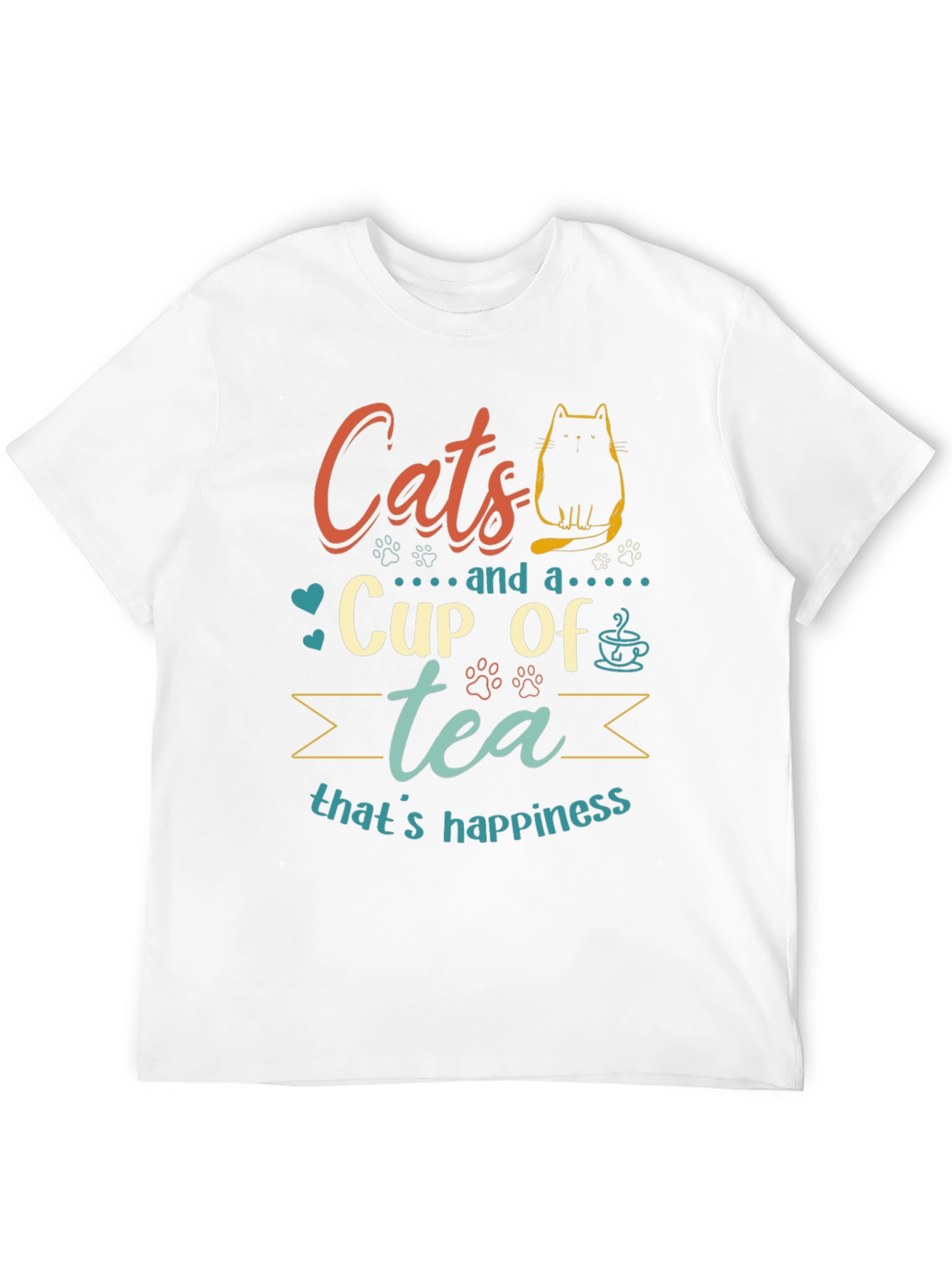 Cats and Tea Graphic T-Shirt - Happiness Tee