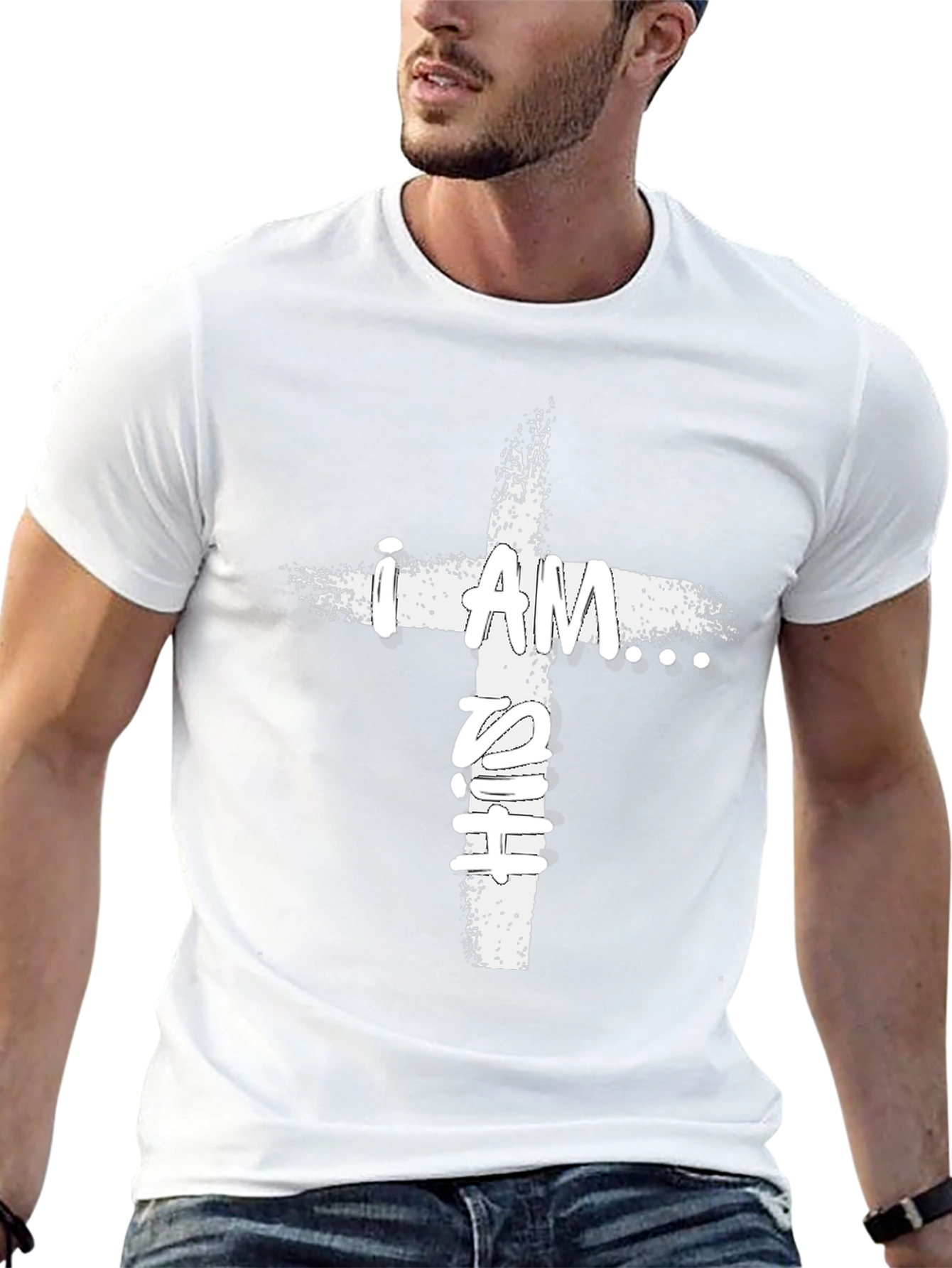I AM T-Shirt Christian Cross Design