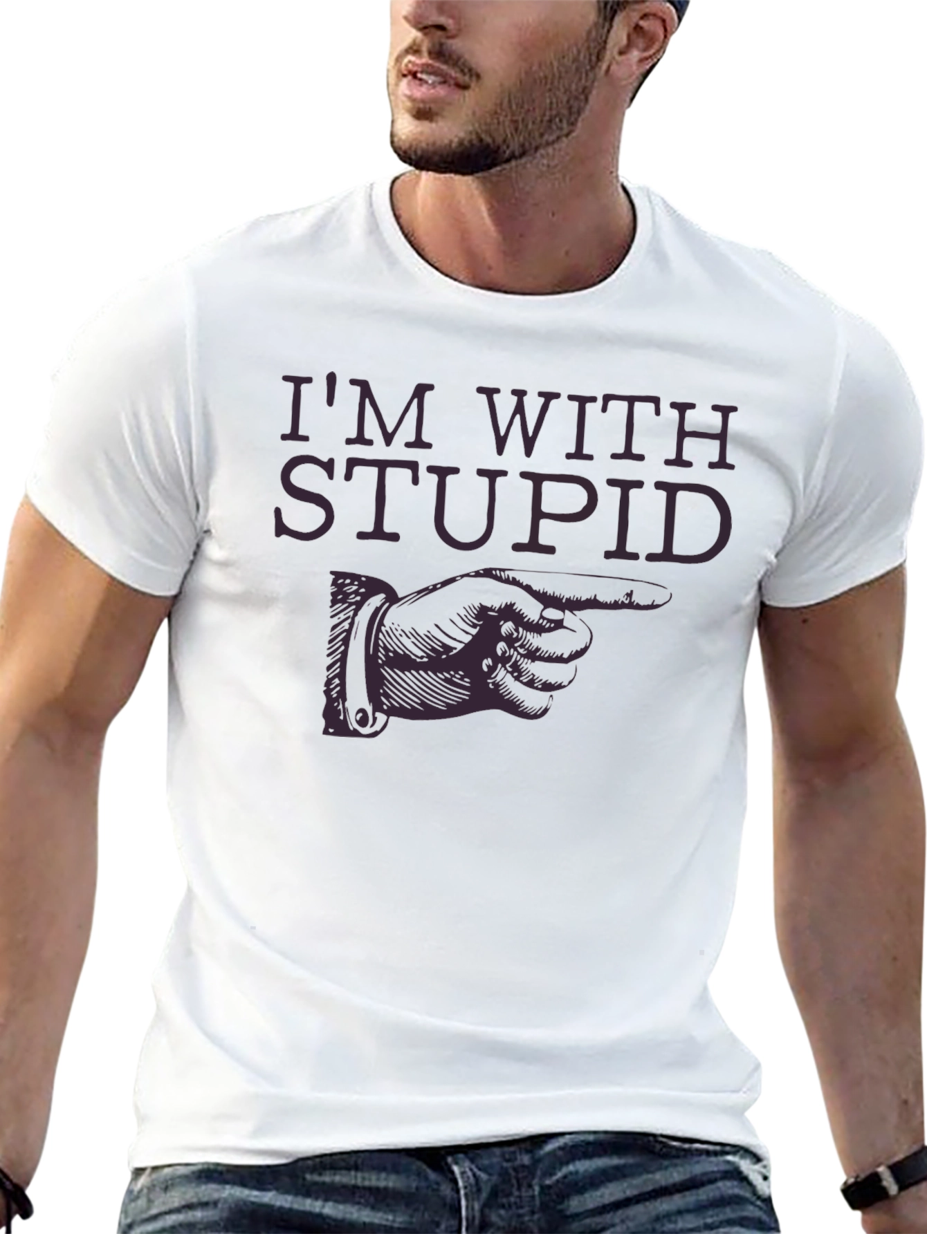 Im with Stupid Graphic Novelty T-Shirt