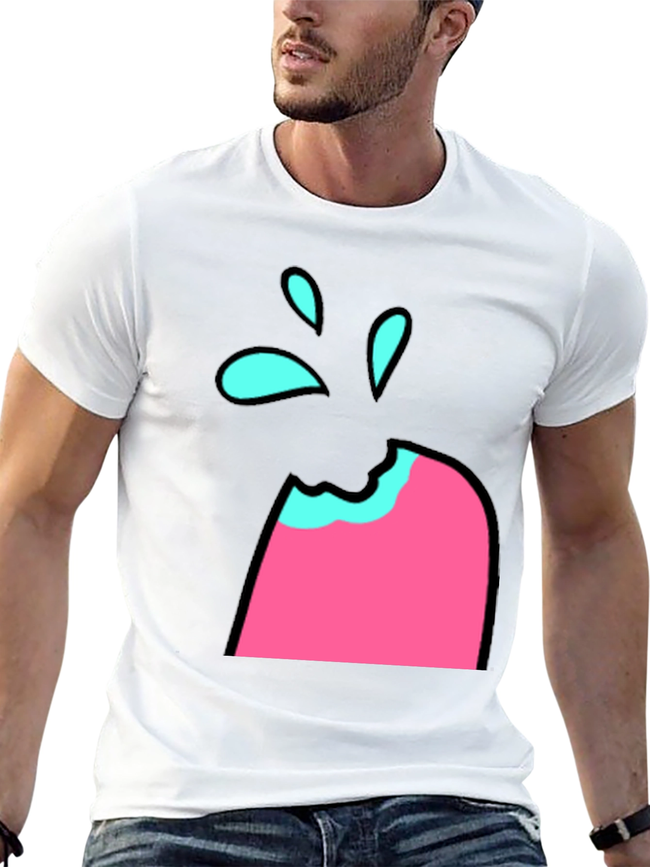 Funky Ice Cream Bite Graphic Tee - Black