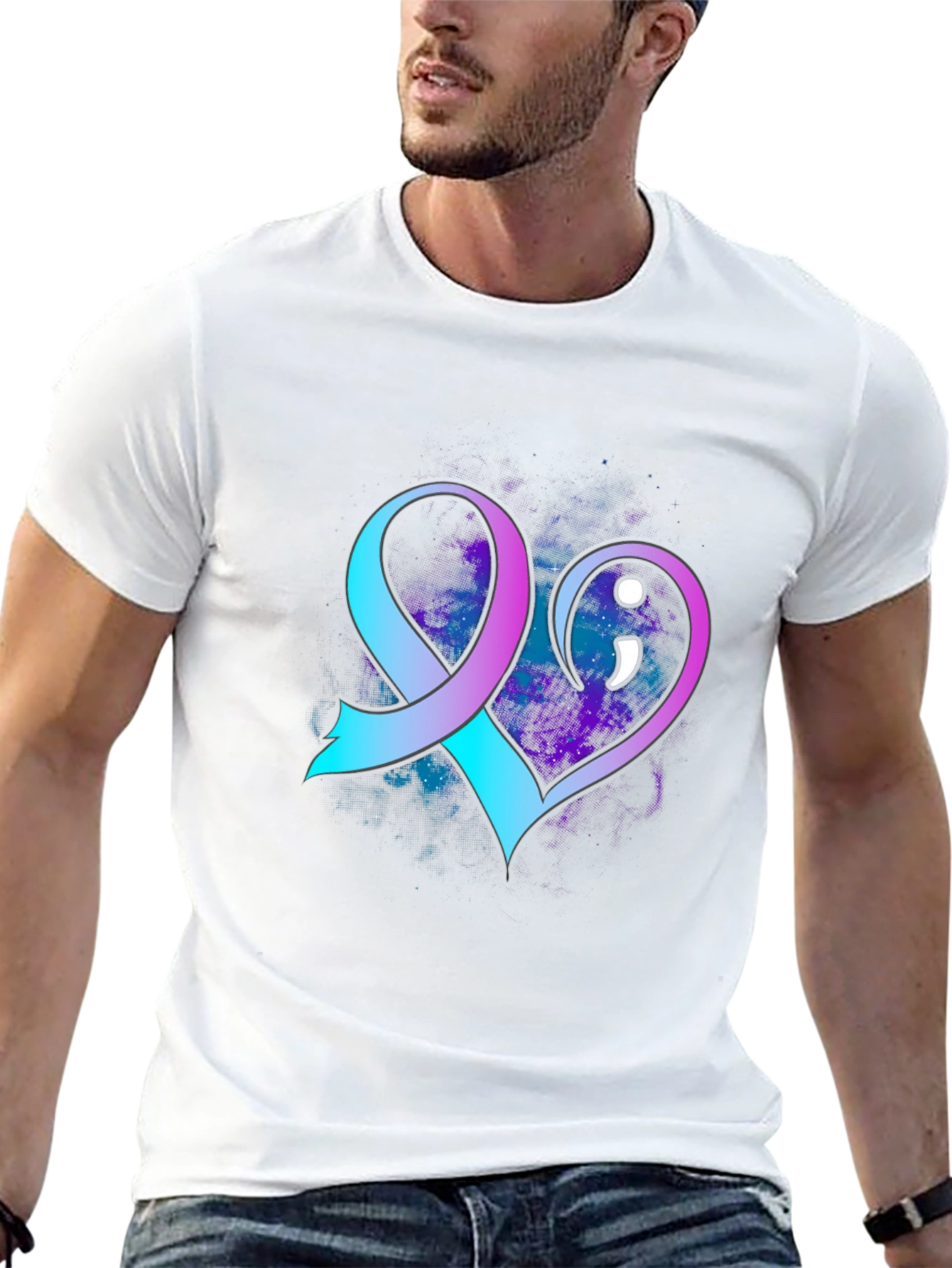 Suicide Awareness Ribbon Heart T-Shirt