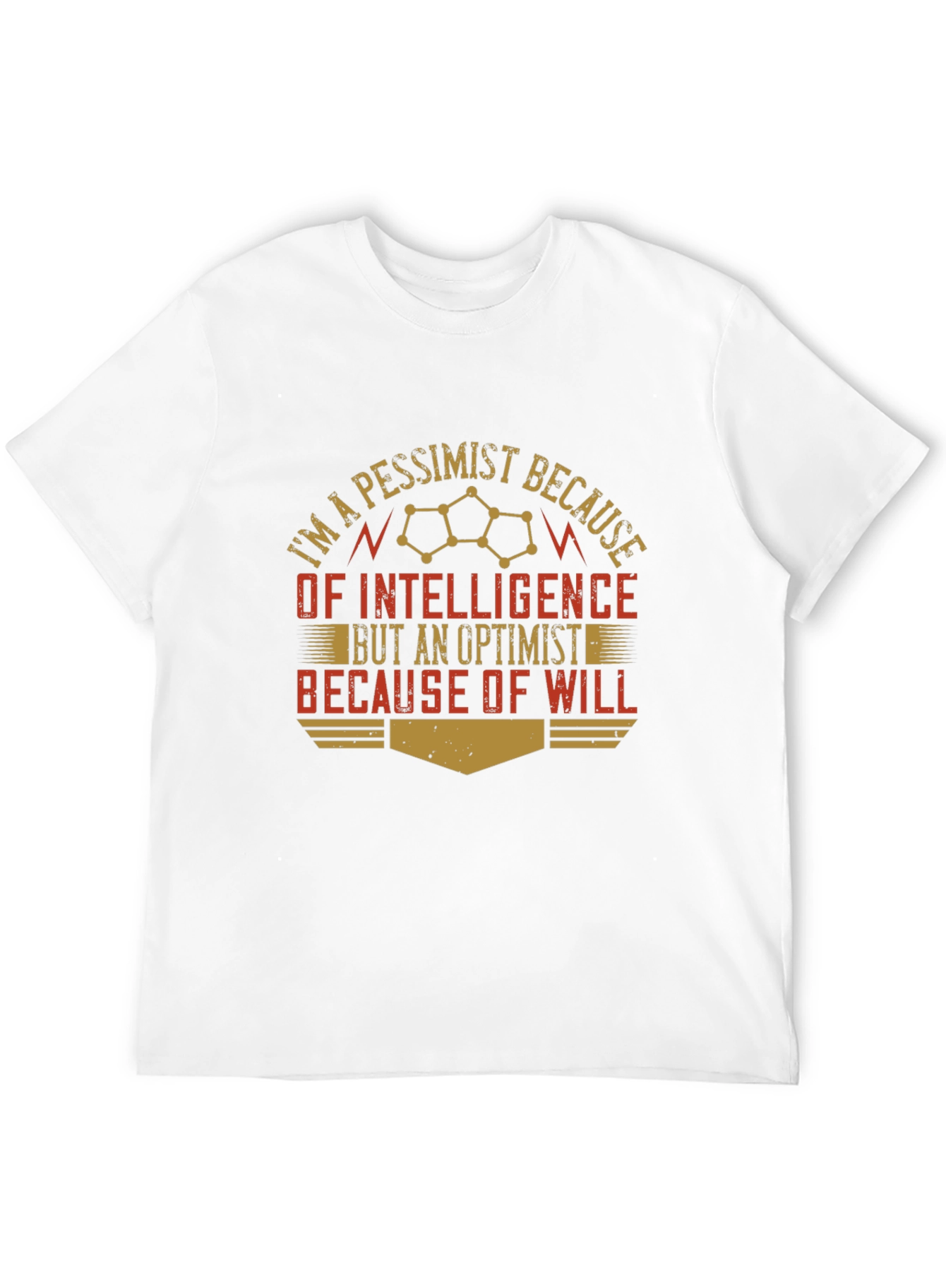Pessimist/Optimist Funny Graphic Novelty T-Shirt
