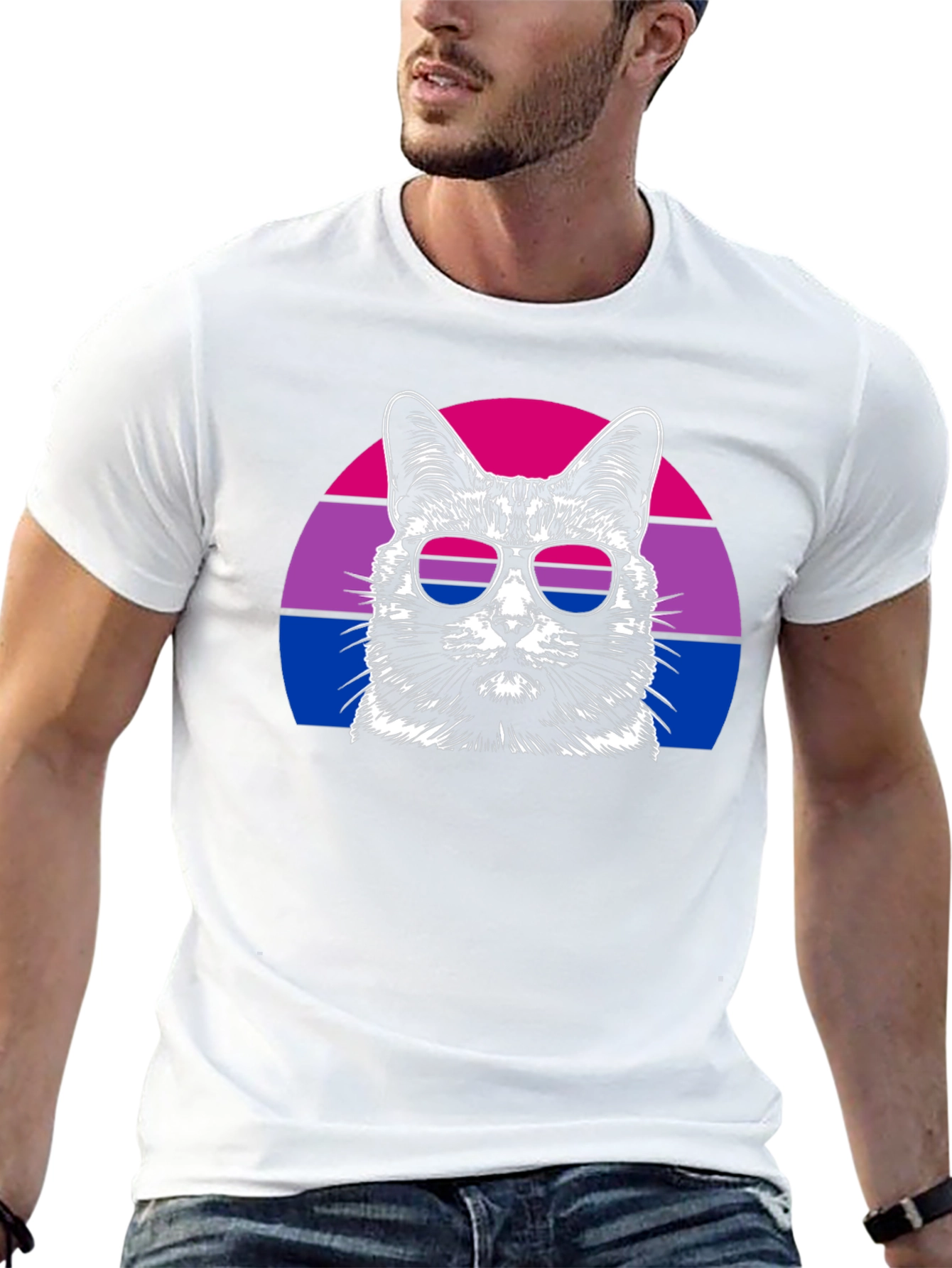 Bisexual Pride Cat Graphic T-Shirt
