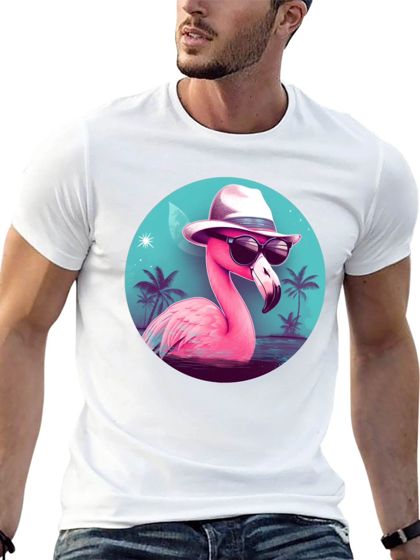 Cool Flamingo T-Shirt - Tropical Design
