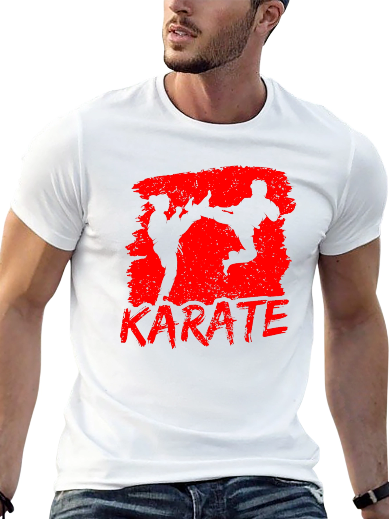 Karate Graphic Print Black T-Shirt