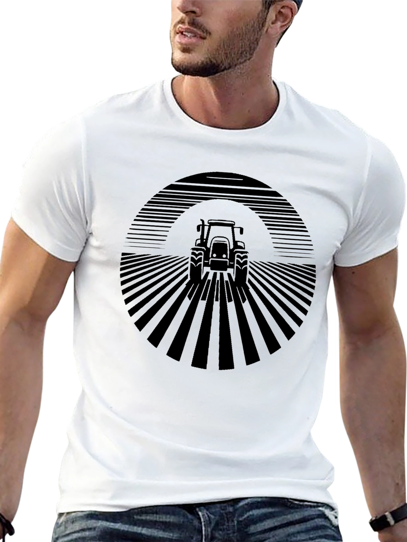 Tractor Field Graphic Tee - Modern Farm Style