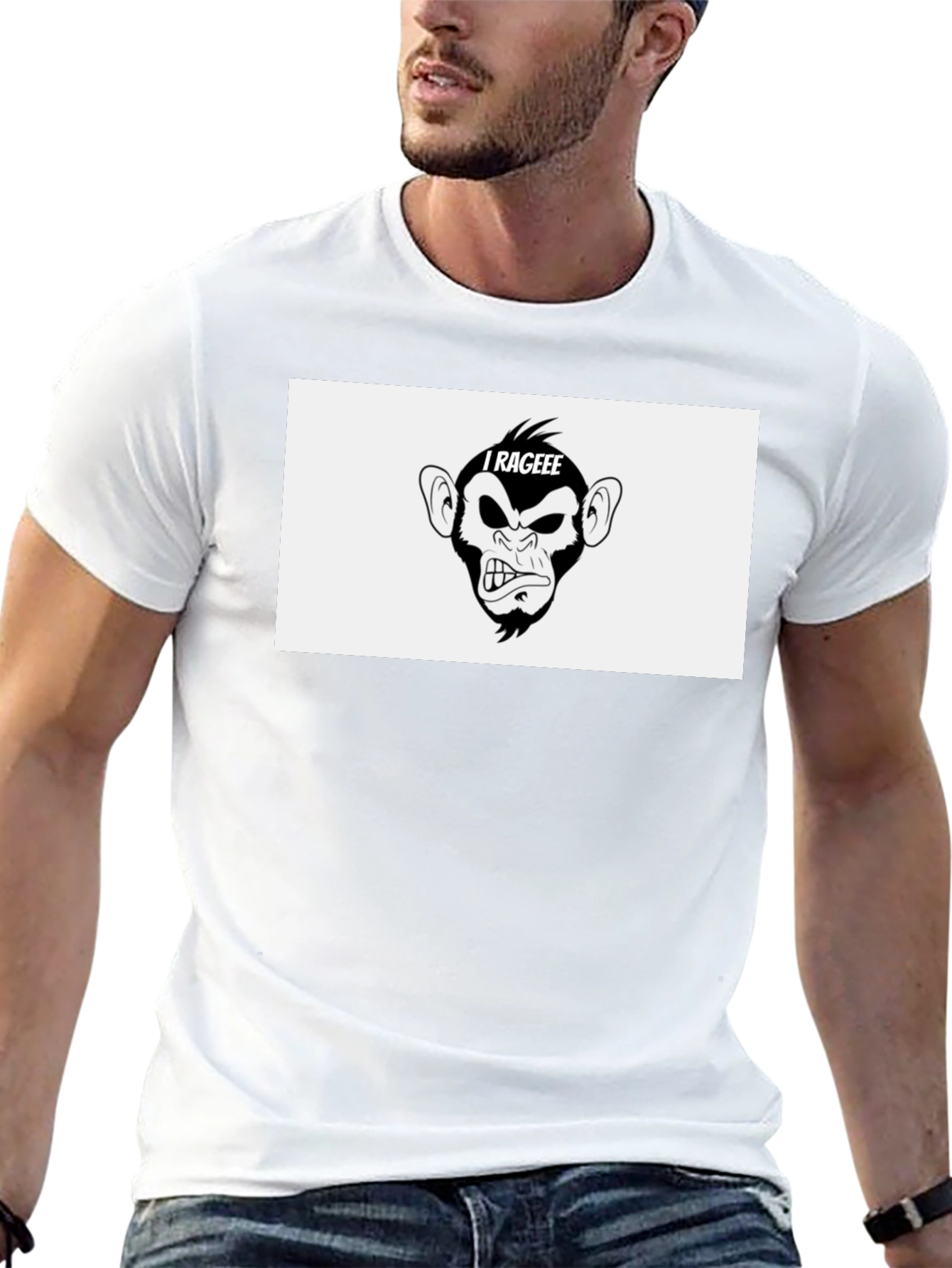I Rageee Monkey Graphic Black T-Shirt