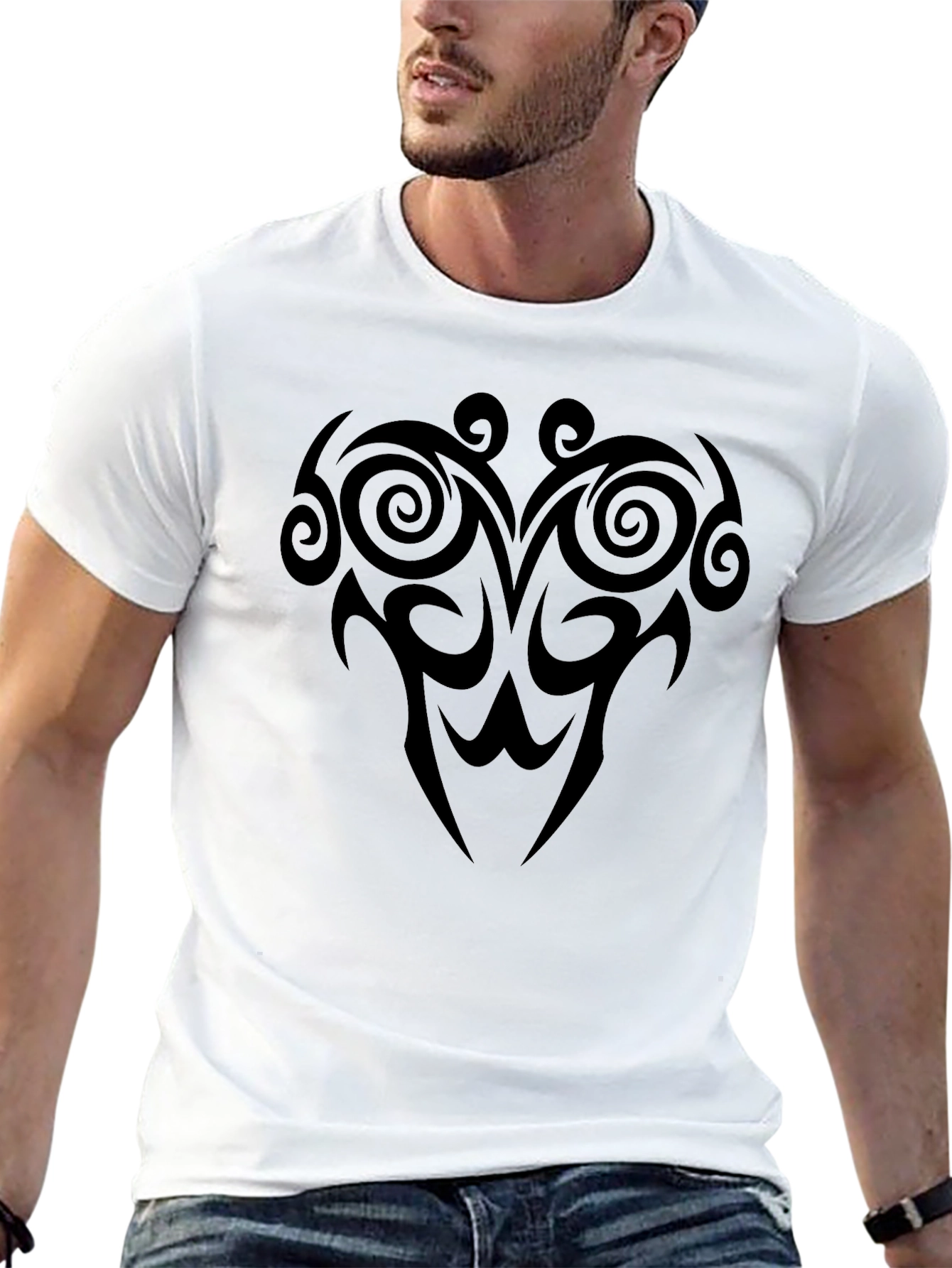 Tribal Tattoo Graphic Black T-Shirt